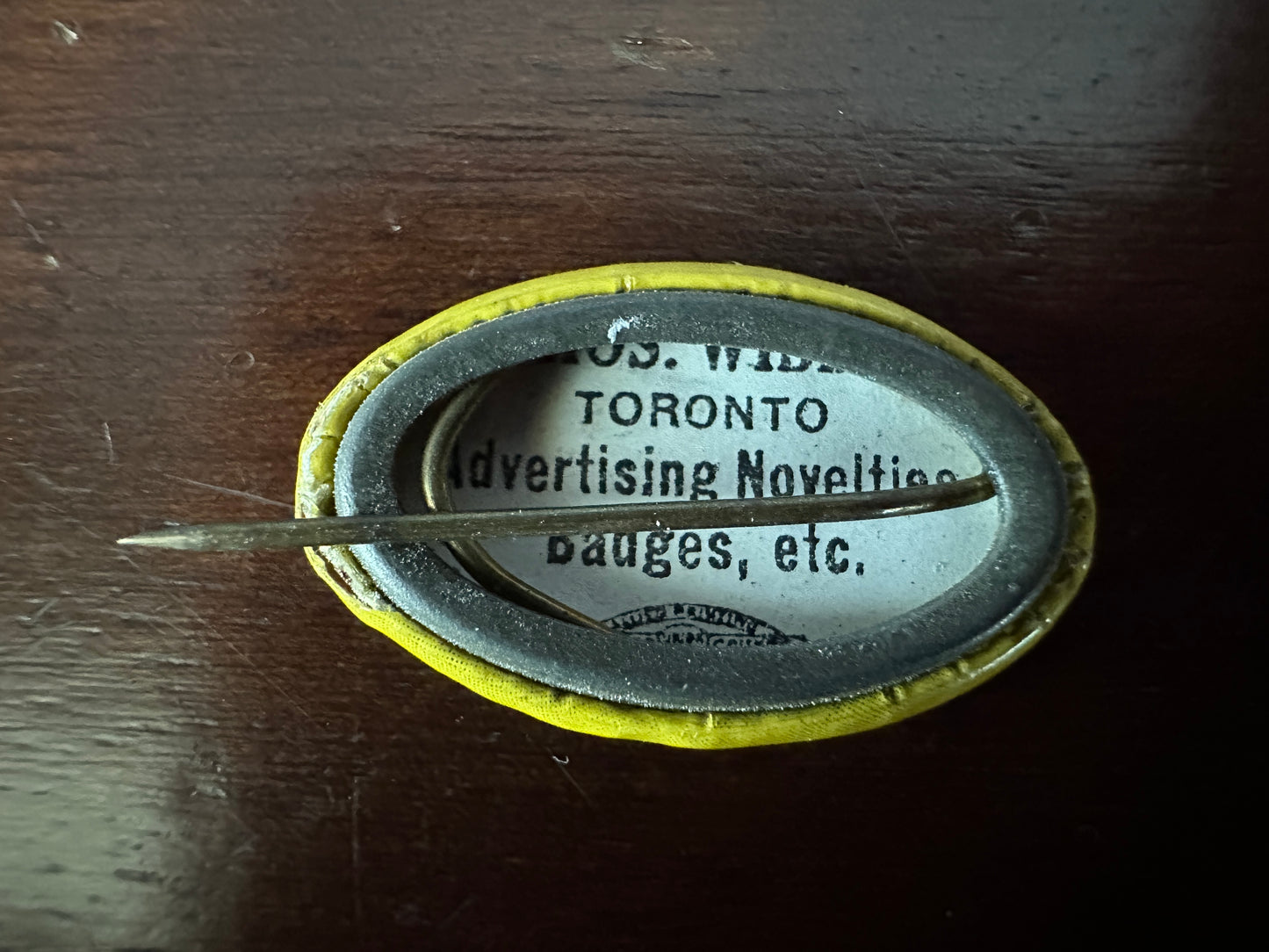 Advertising Pinback Button: Ammonia, We Clean Up Everything