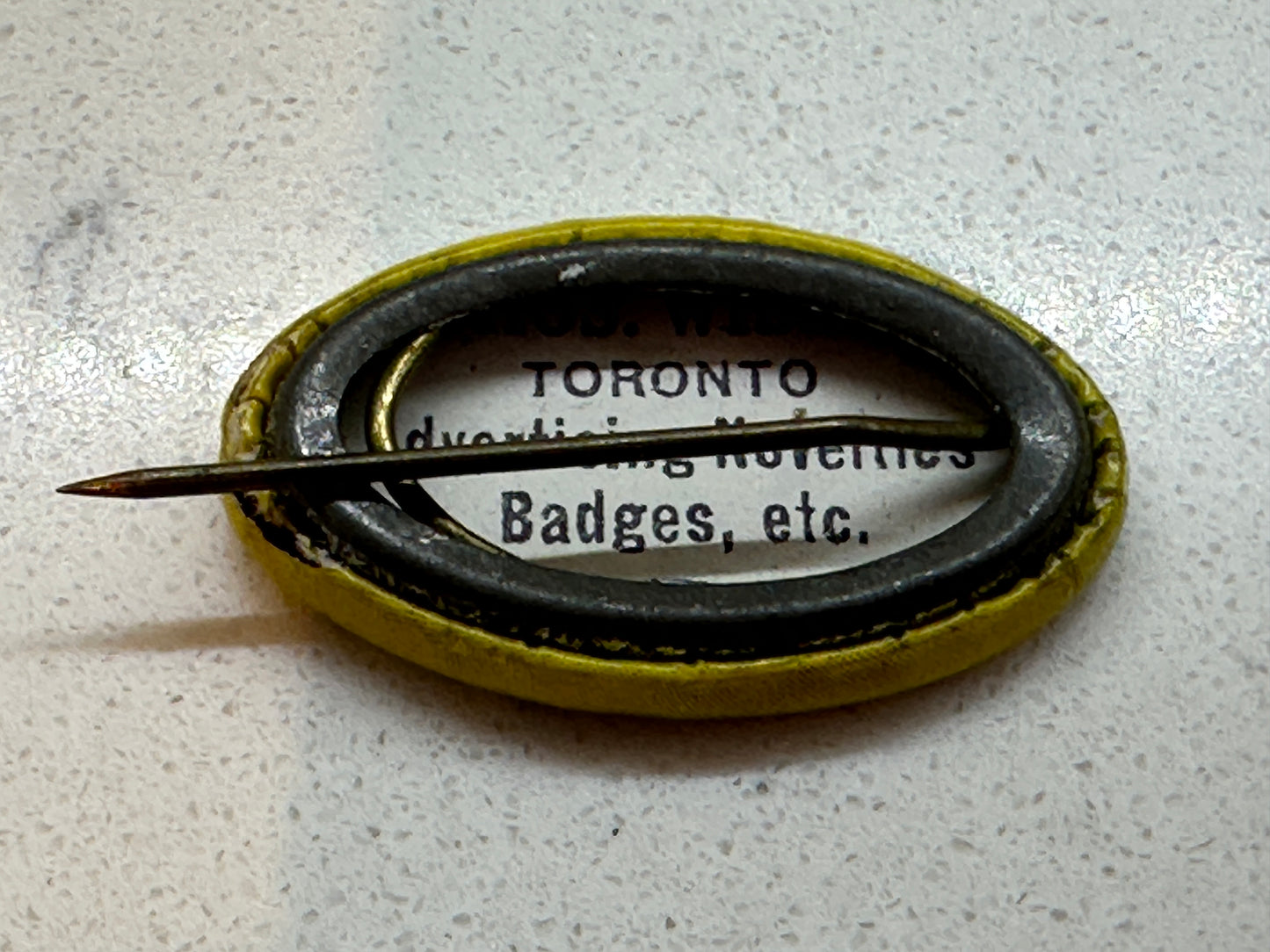 Advertising Pinback Button: Ammonia, We Clean Up Everything