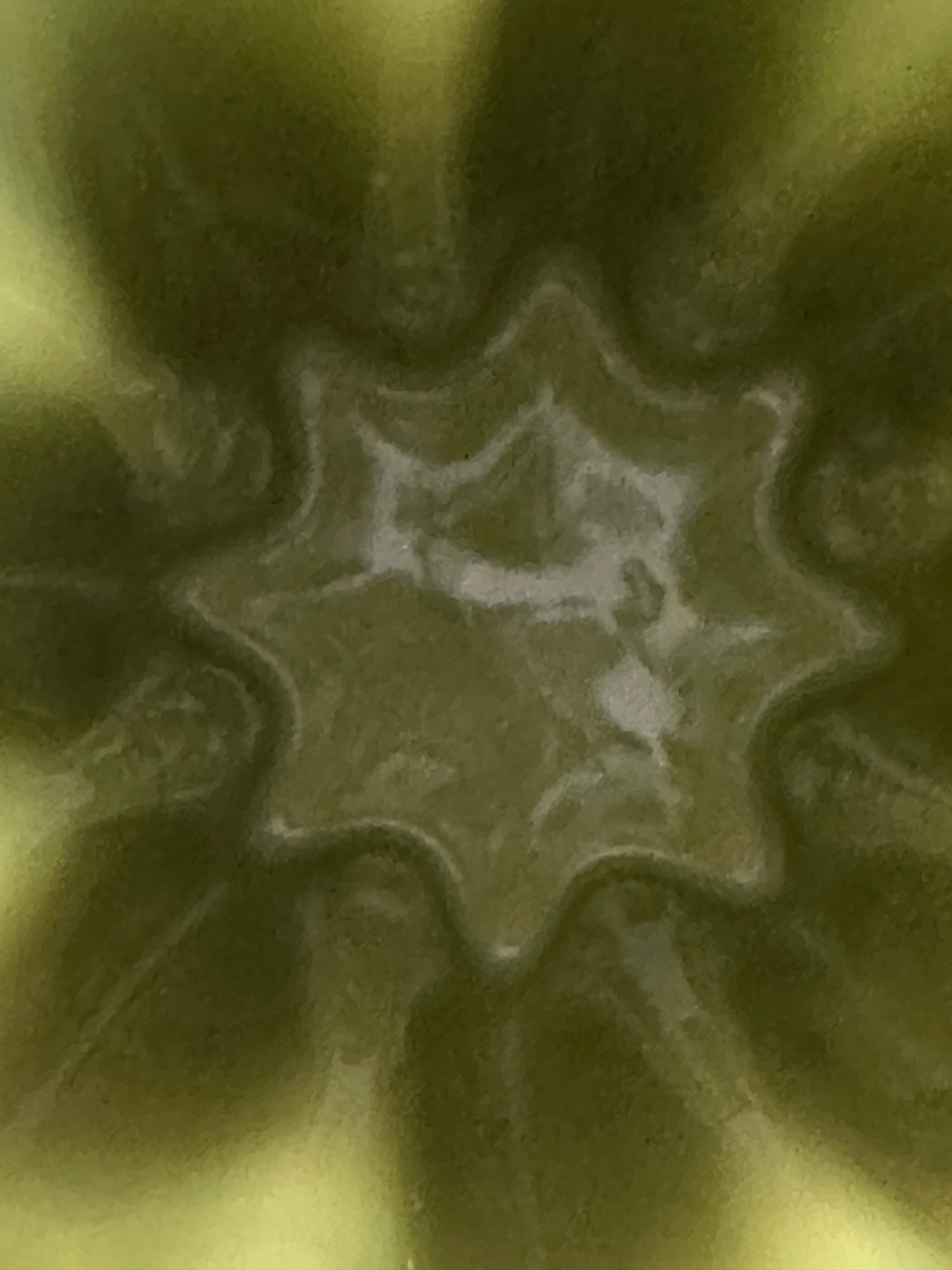 Large Beauceware Canada No. 258 Green and Yellow Starburst Vase
