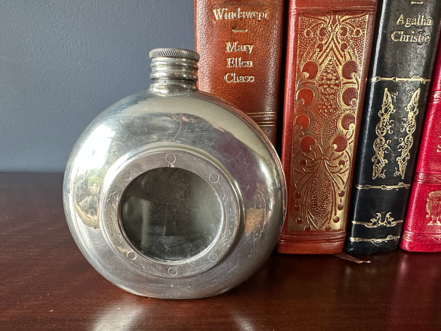 Birks English Pewter 7 oz Porthole Hip Flask