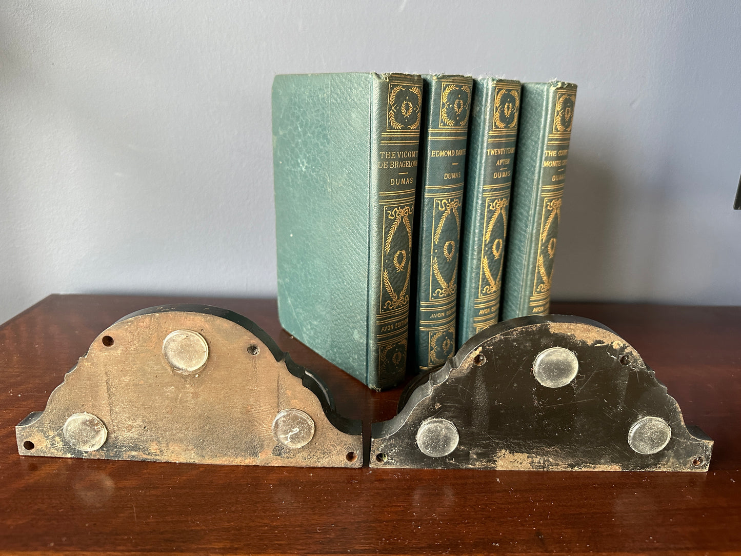 Bradley & Hubbard Bookends with Floral & Pineapple Motif