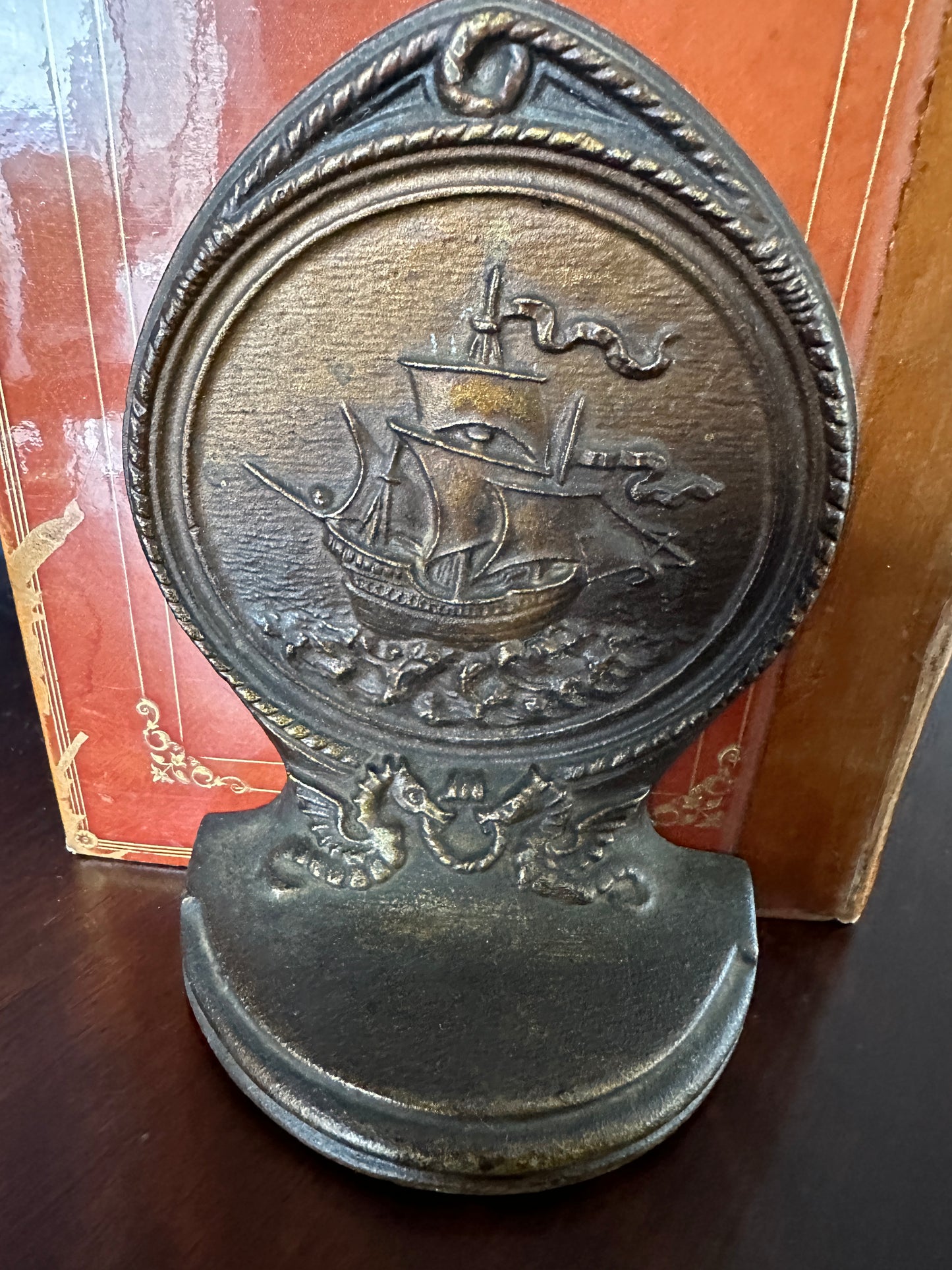 Bradley & Hubbard Bookends with a Nautical Motif
