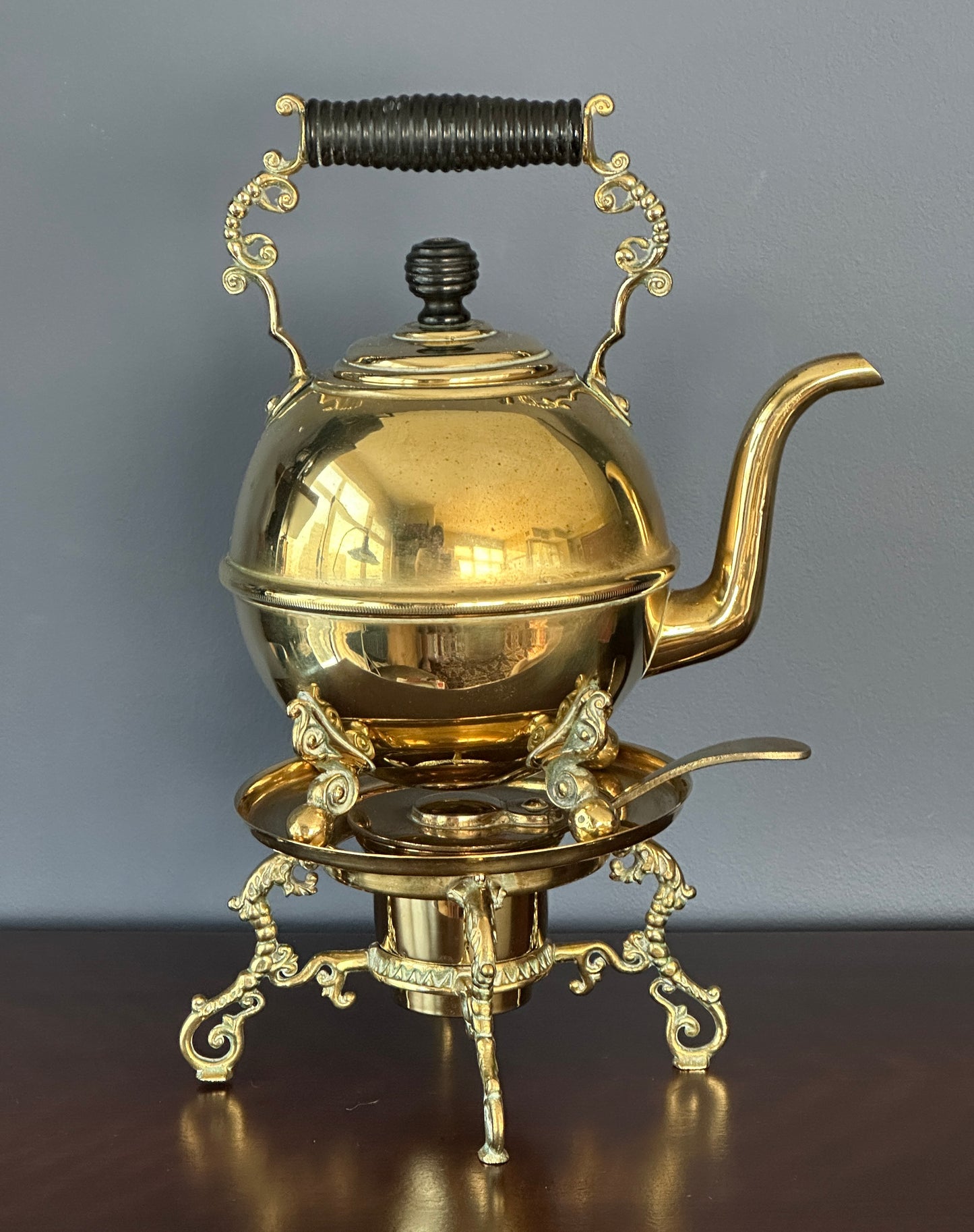 Brass Spirit Kettle on Stand