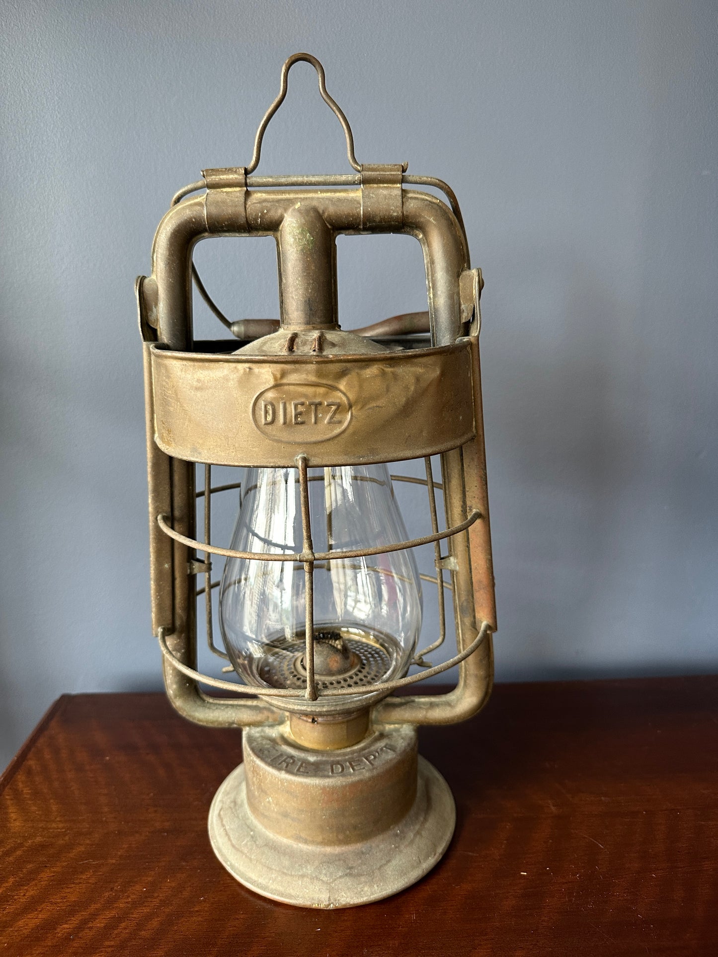 Dietz King Fire Dept Hot Blast Tubular Oil Lantern