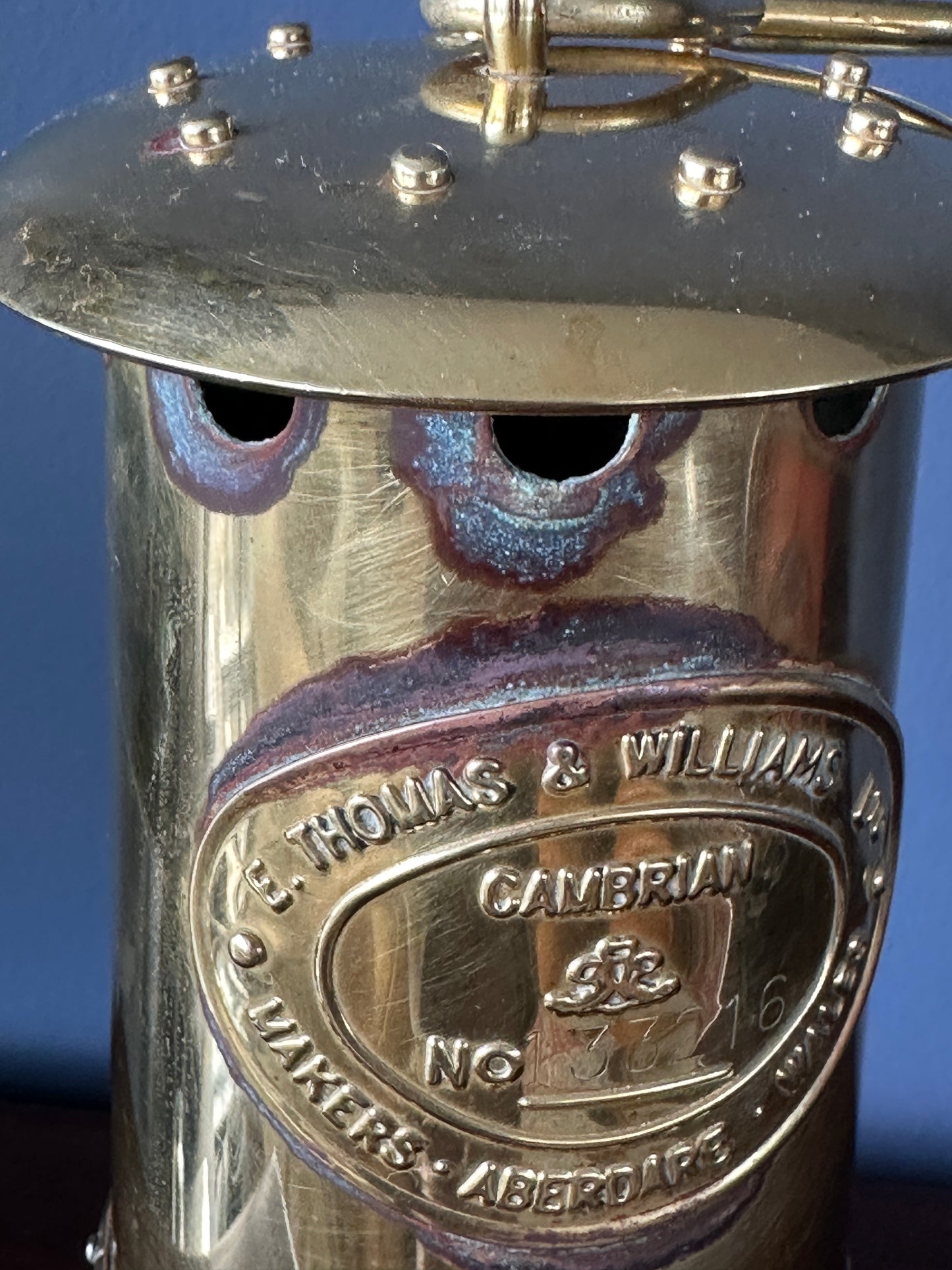 E. Thomas & Williams Brass Miners Lamp