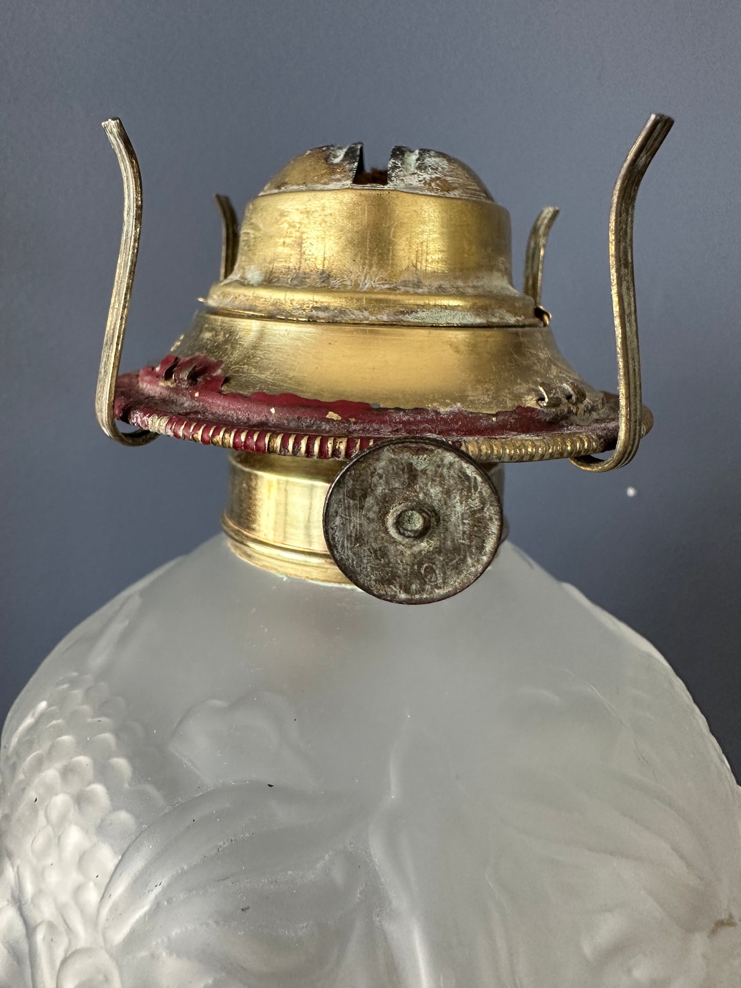Glass Owl Parlour Oil Lamp