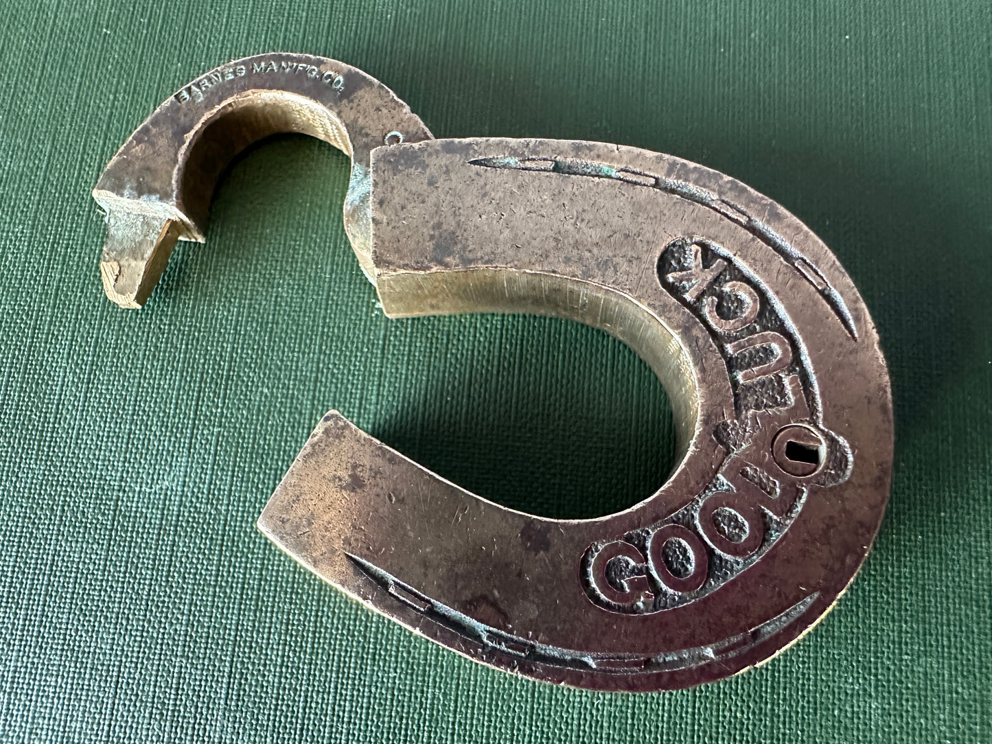 Brass Horseshoe "Good Luck" Padlock with Key
