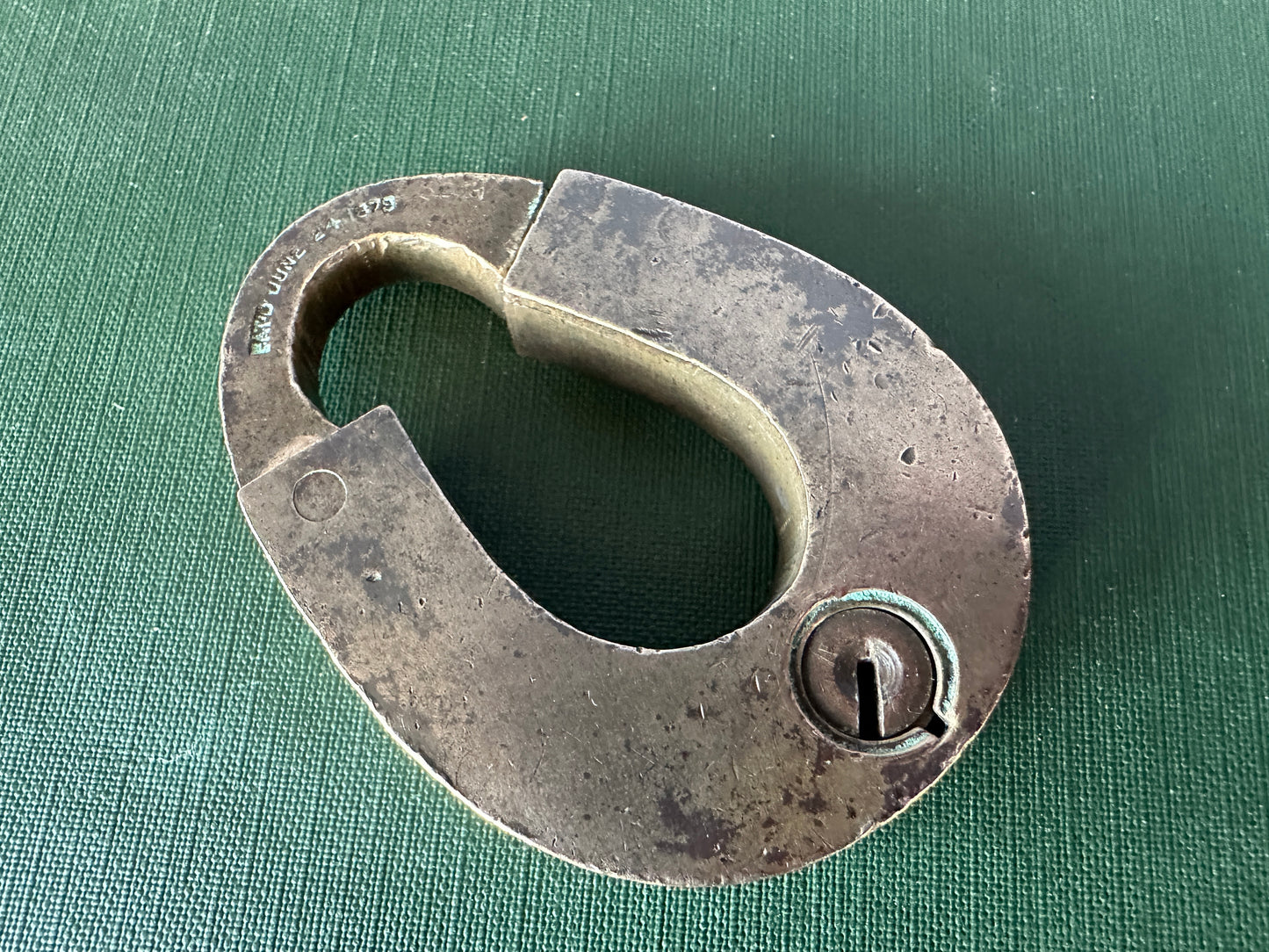Brass Horseshoe "Good Luck" Padlock with Key