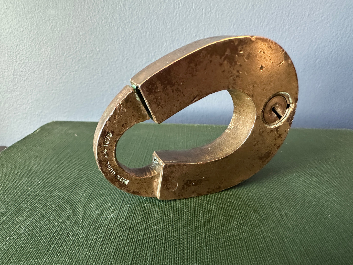 Brass Horseshoe "Good Luck" Padlock with Key