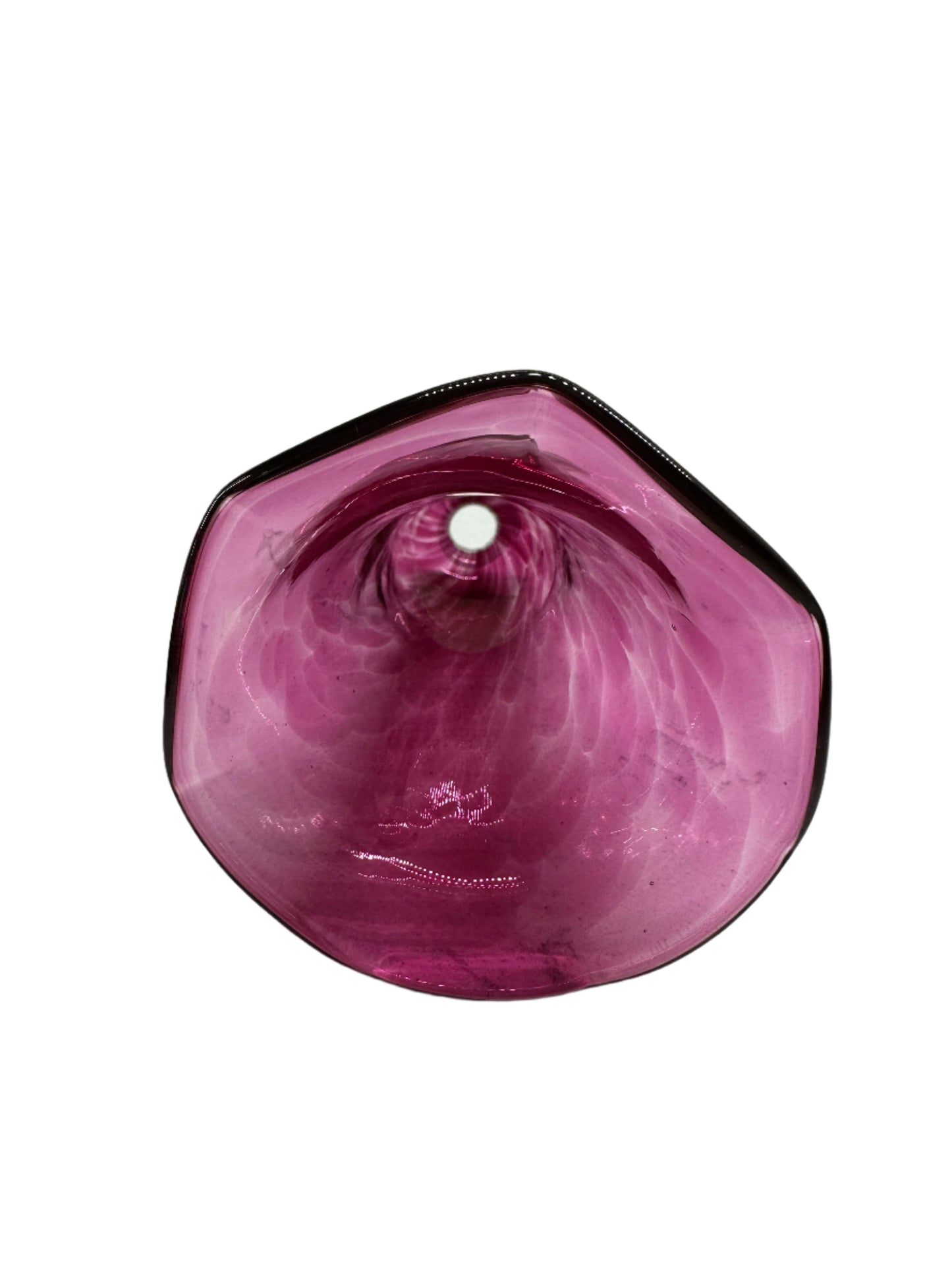 Hand Blown Cranberry Glass Oil Lantern Smoke Bell