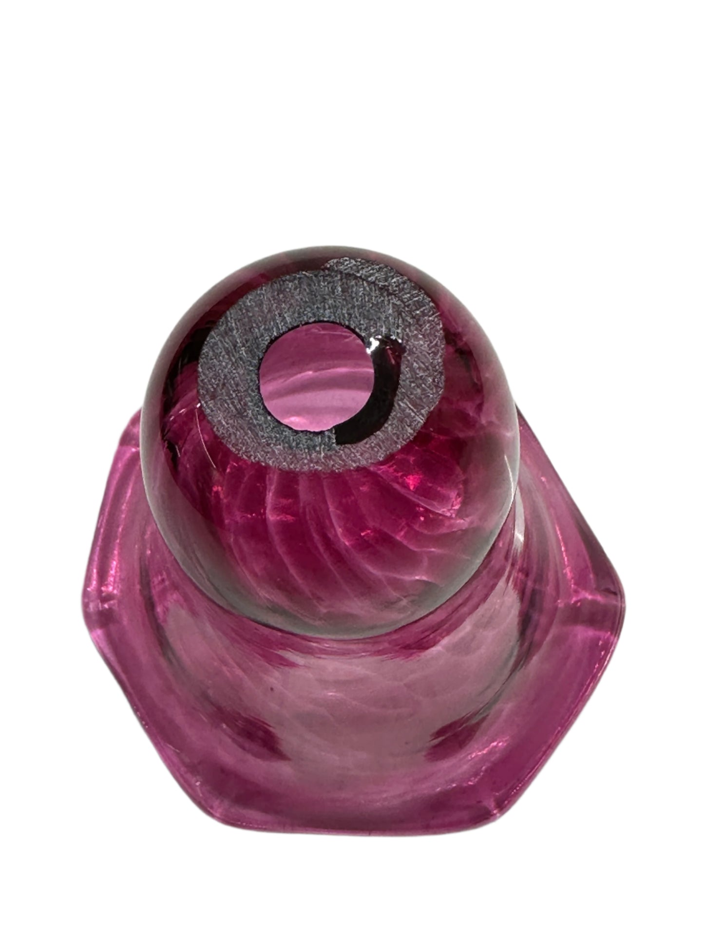 Hand Blown Cranberry Glass Oil Lantern Smoke Bell