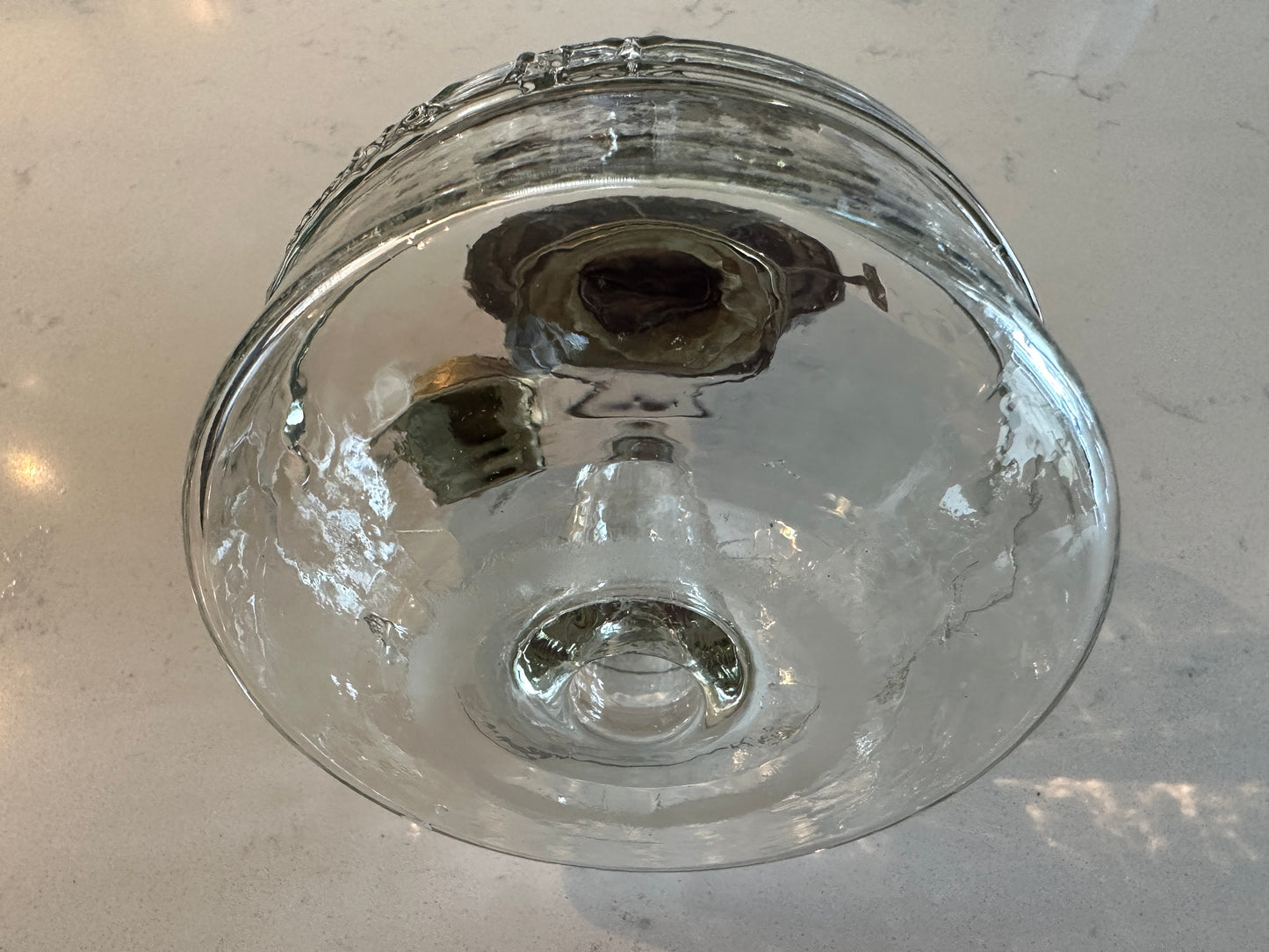 I.P. Frink NY Clear Glass Oil Fount for Library/Hanging Lamp