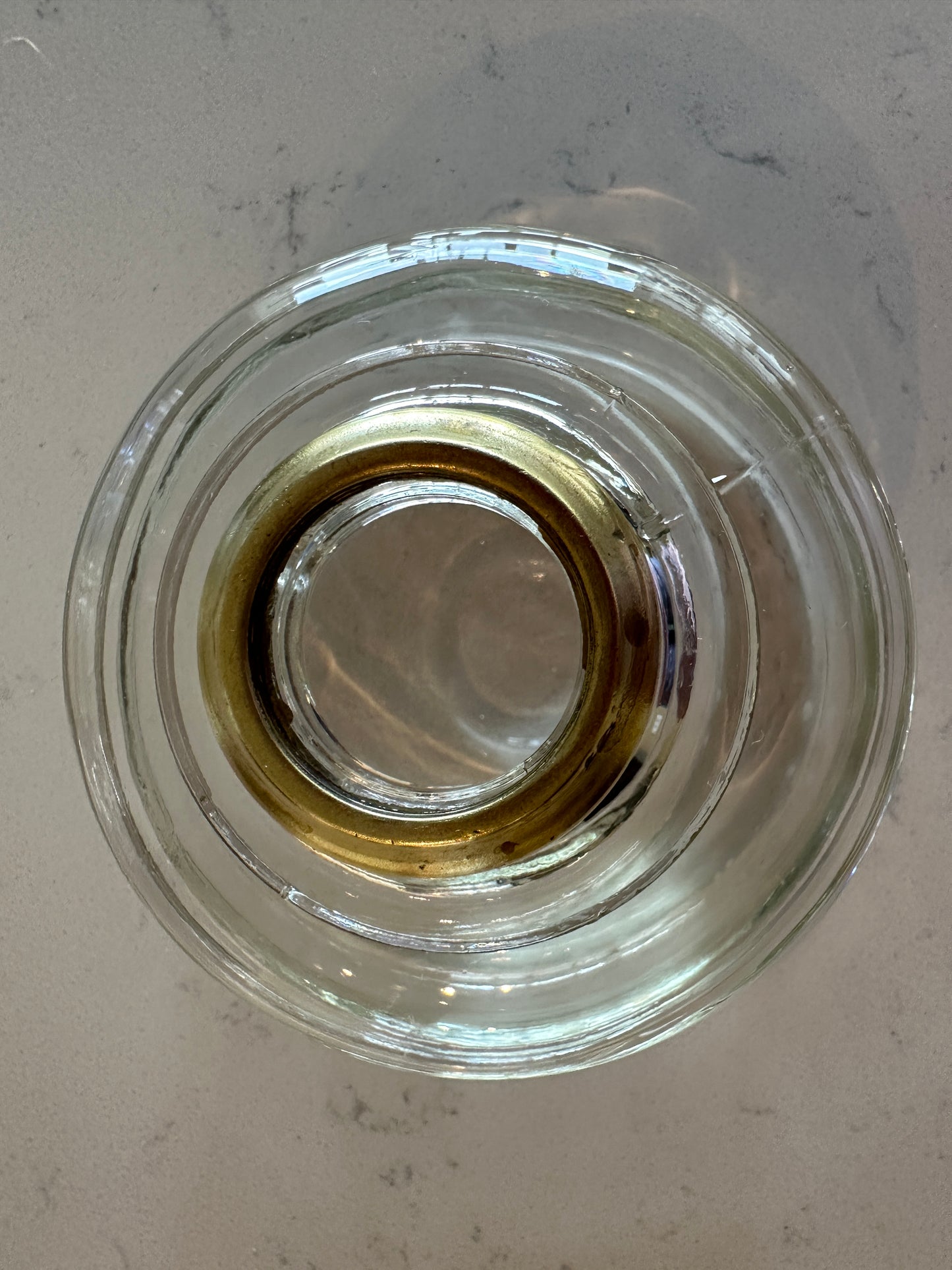 I.P. Frink NY Clear Glass Oil Fount for Library/Hanging Lamp
