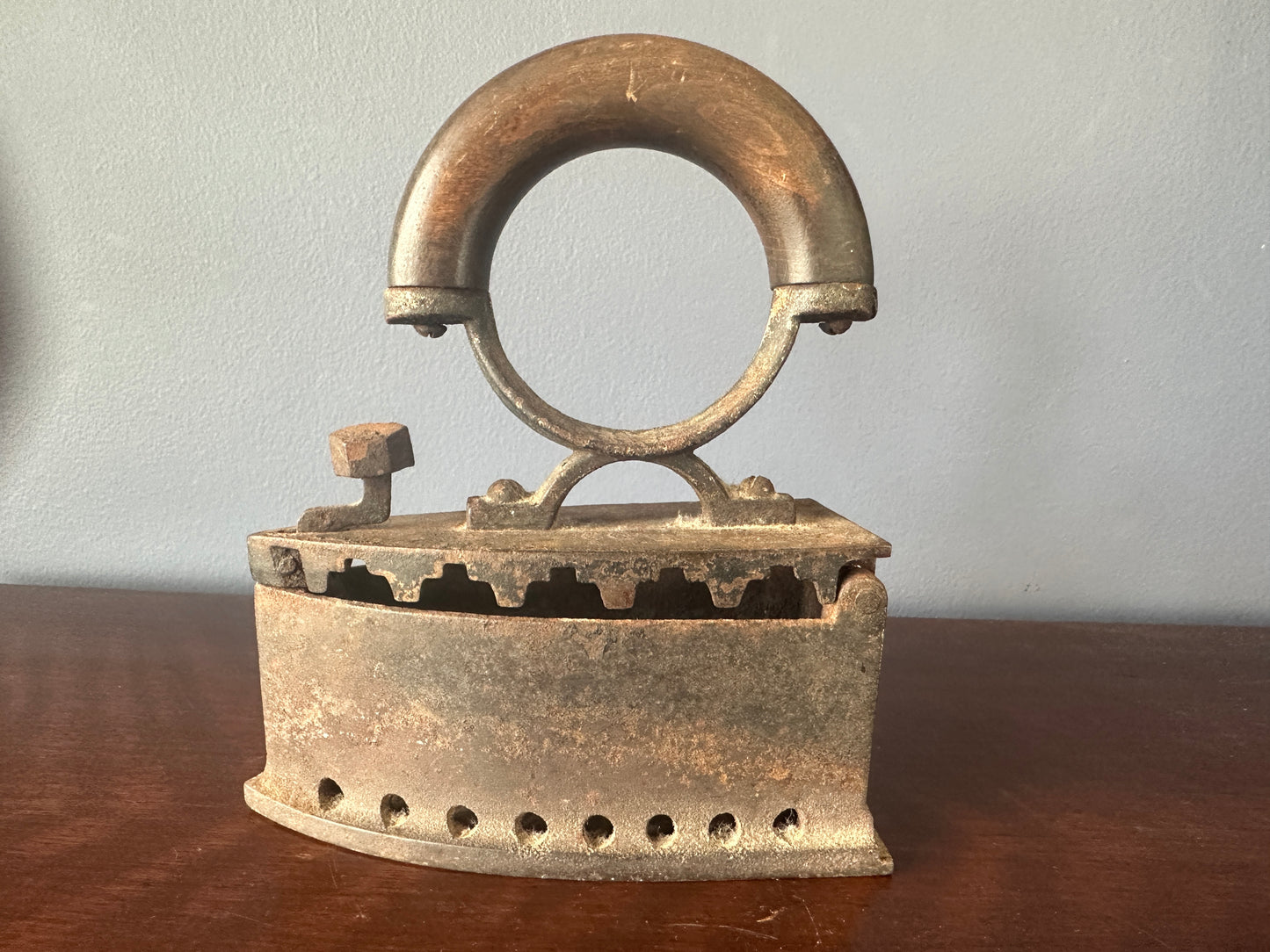 Small Wood-Handled Charcoal Box Iron