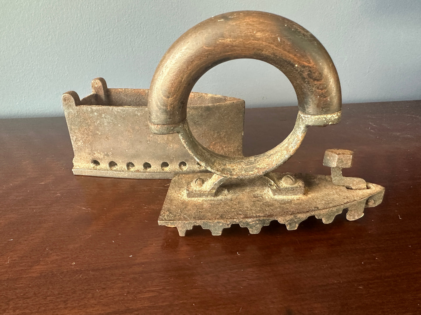 Small Wood-Handled Charcoal Box Iron