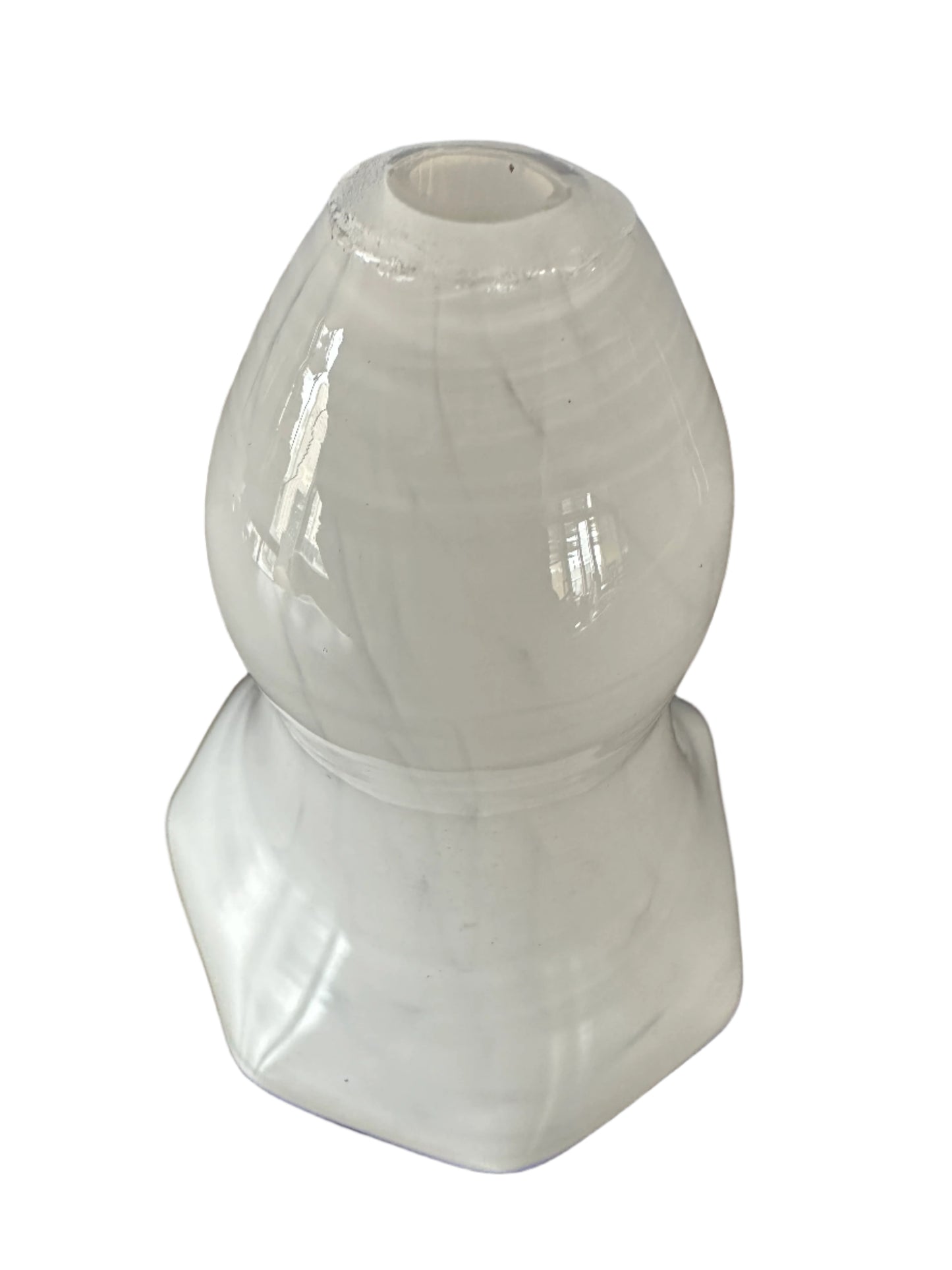 Hand Blown Milk Glass Oil Lantern Smoke Bell