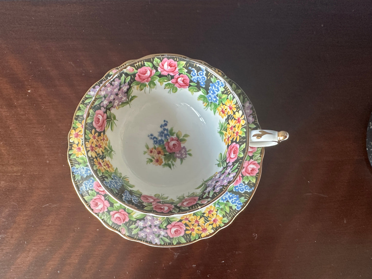 Paragon Double-Warranted Old English Garden Teacup and Saucer