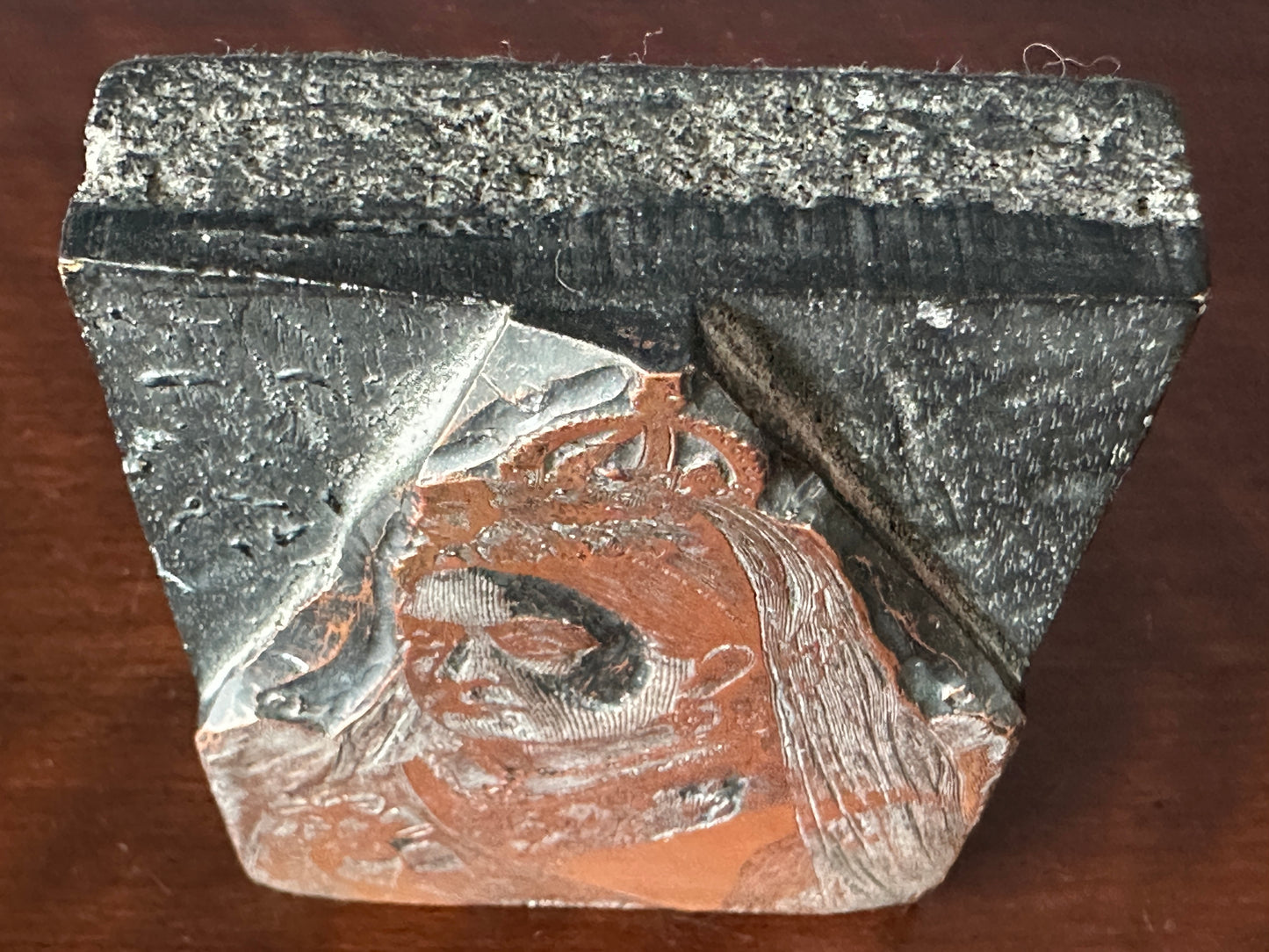 Copper & Wood Letterpress Block Illustration of Queen Victoria