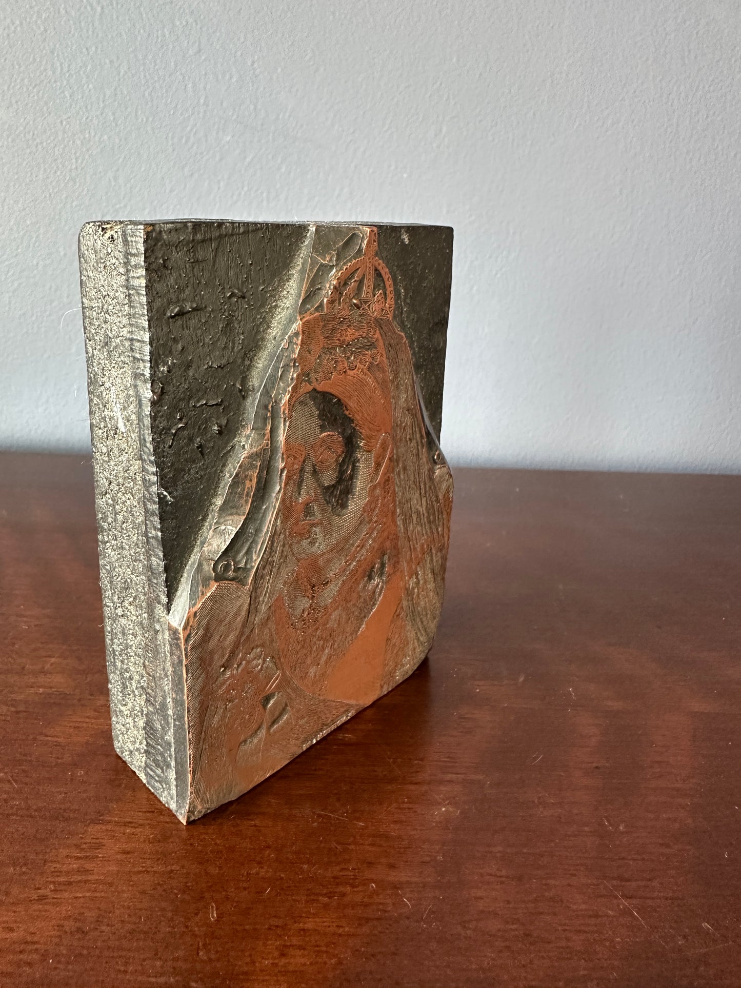 Copper & Wood Letterpress Block Illustration of Queen Victoria