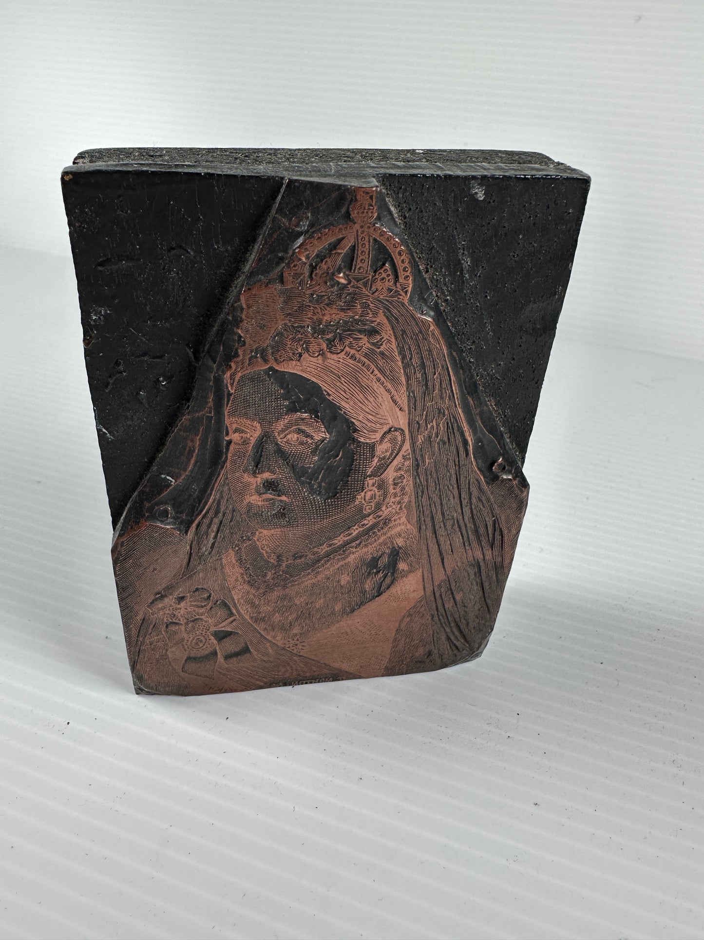 Copper & Wood Letterpress Block Illustration of Queen Victoria