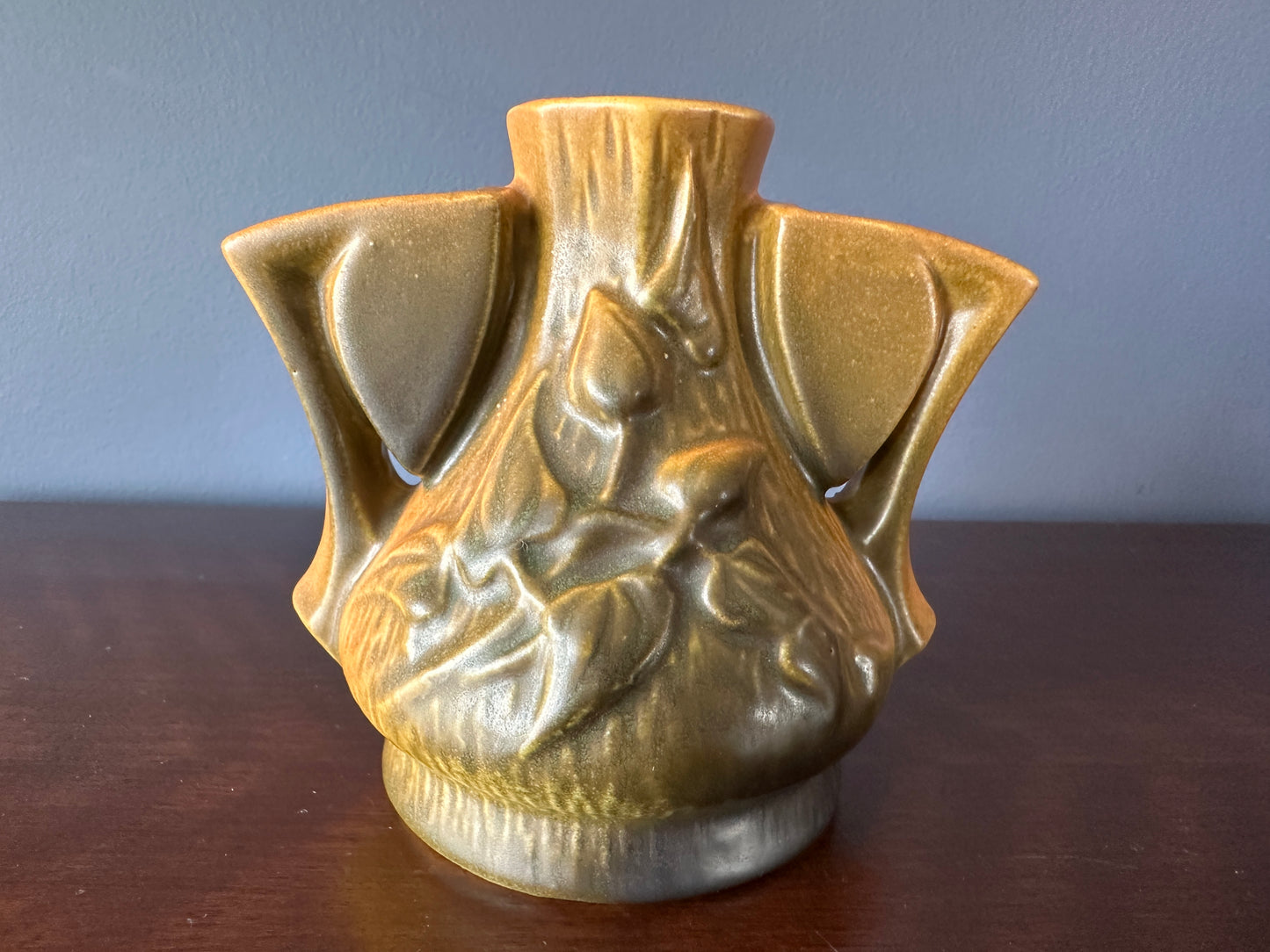 Roseville Art Pottery Clematis Triple Flower Frog