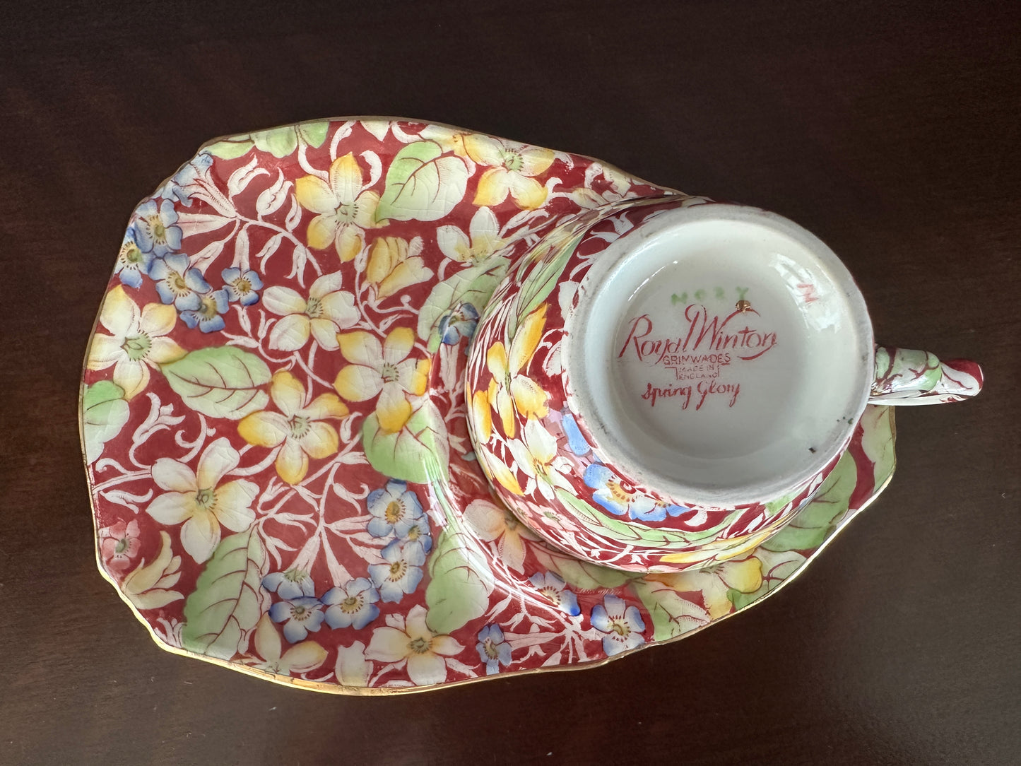 Royal Winton Grimwades "Spring Glory" Chintz Tennis/Snack Set