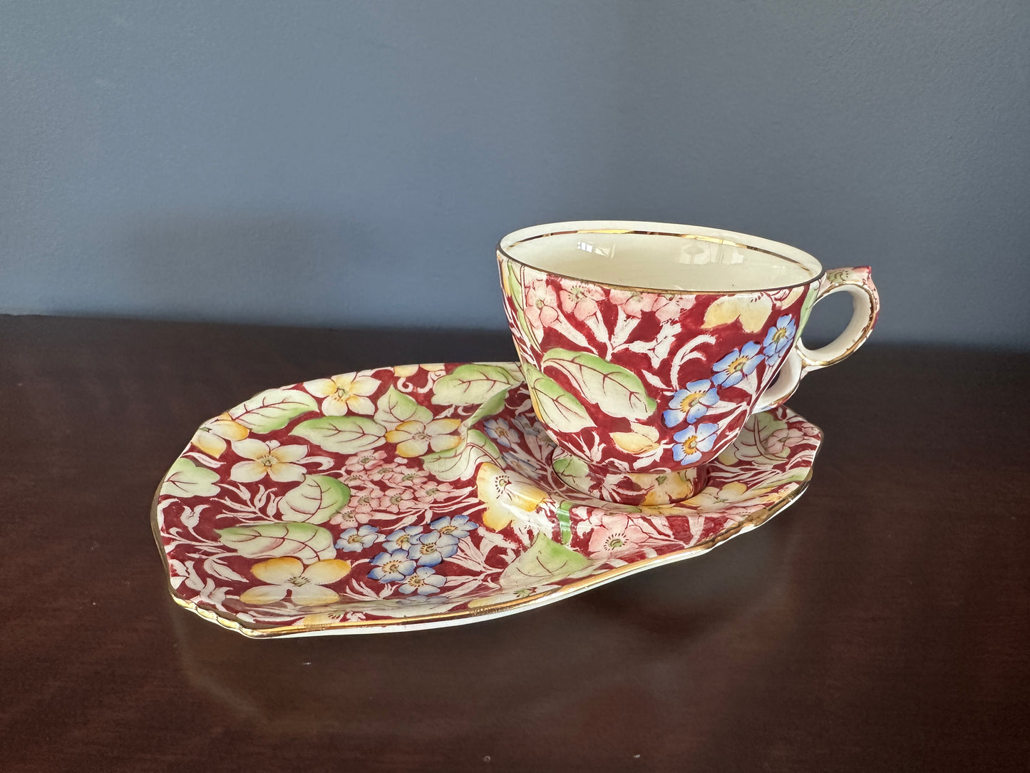 Royal Winton Grimwades "Spring Glory" Chintz Tennis/Snack Set