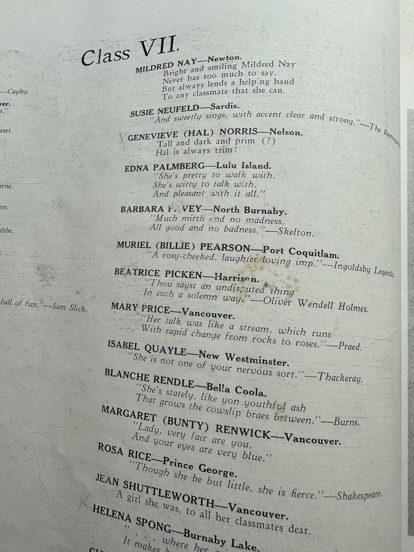The Annual Provincial Normal School Year Book, Vancouver, BC, 1929-30