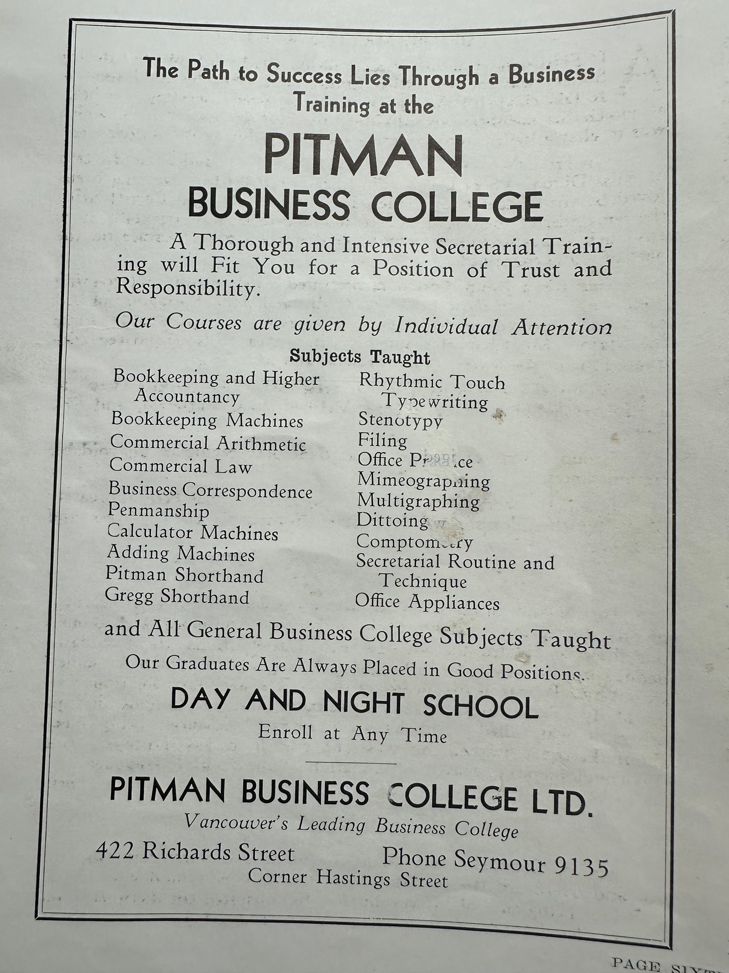 The Annual Provincial Normal School Year Book, Vancouver, BC, 1929-30