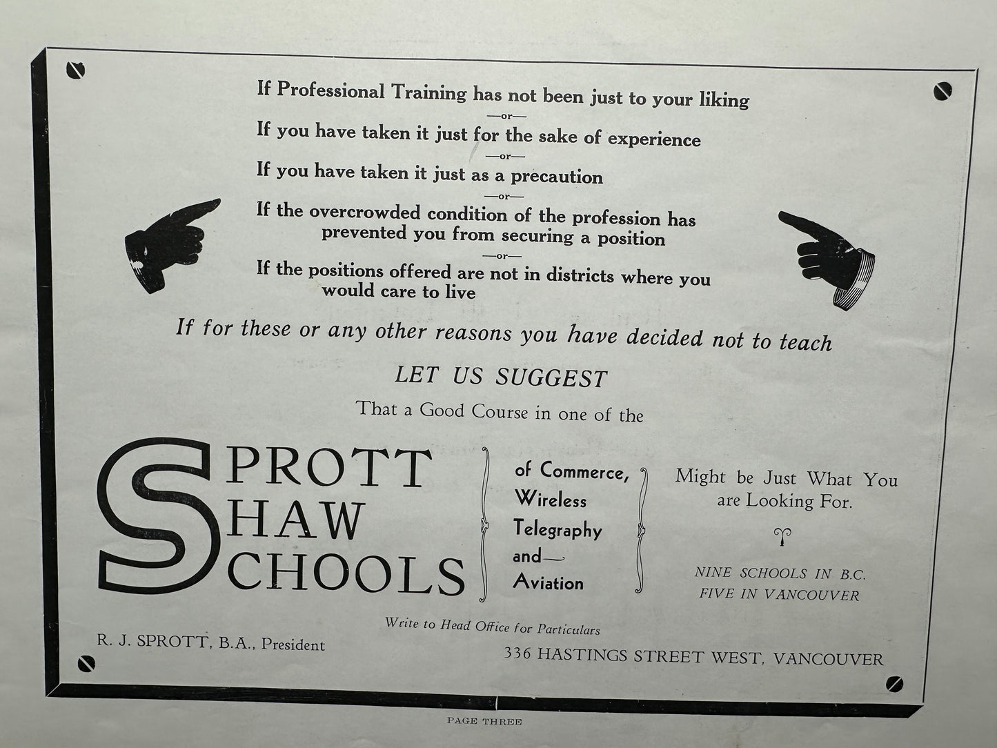 The Annual Provincial Normal School Year Book, Vancouver, BC, 1929-30