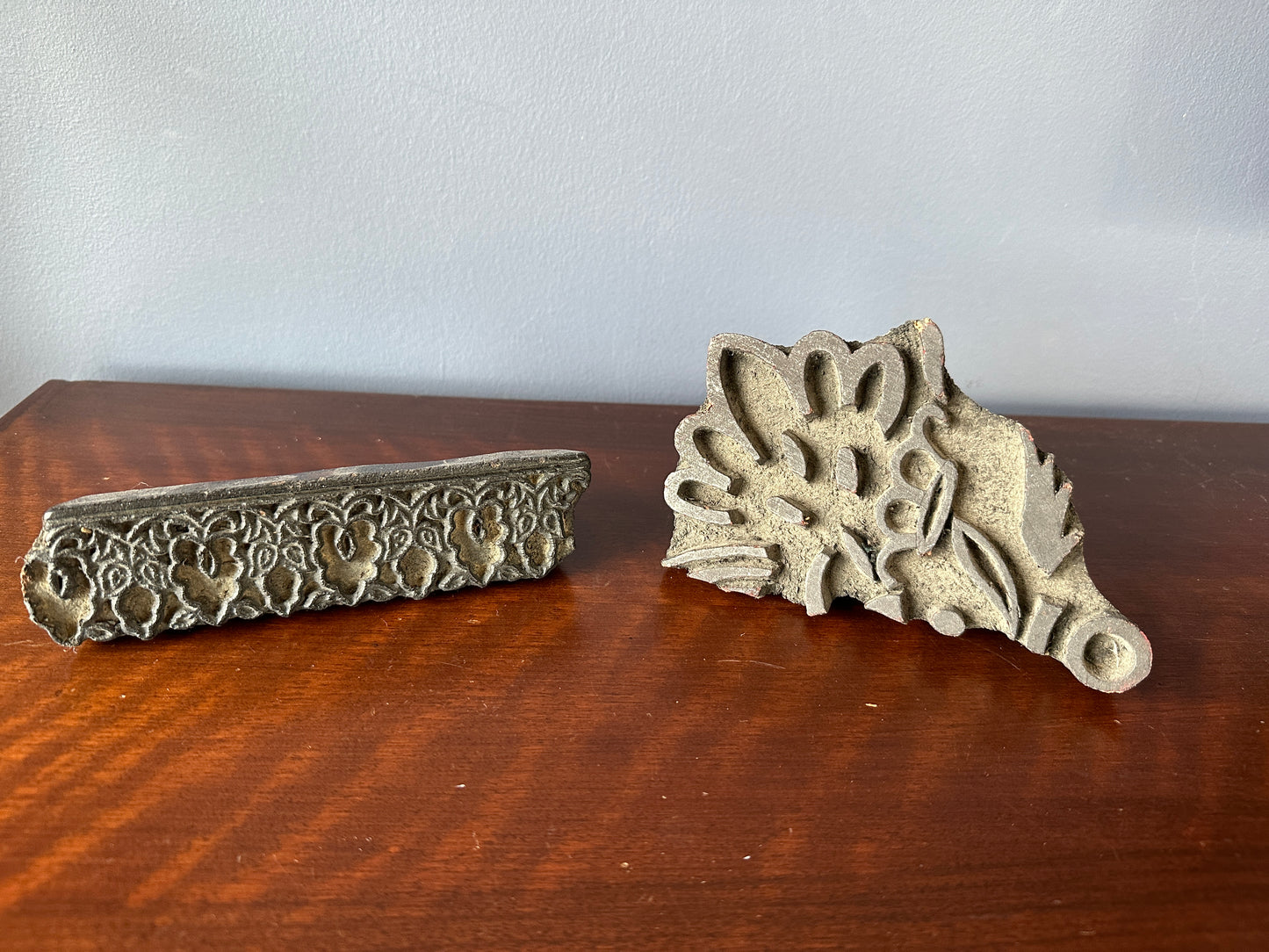 Carved Wooden Wallpaper Stamps / Print Blocks