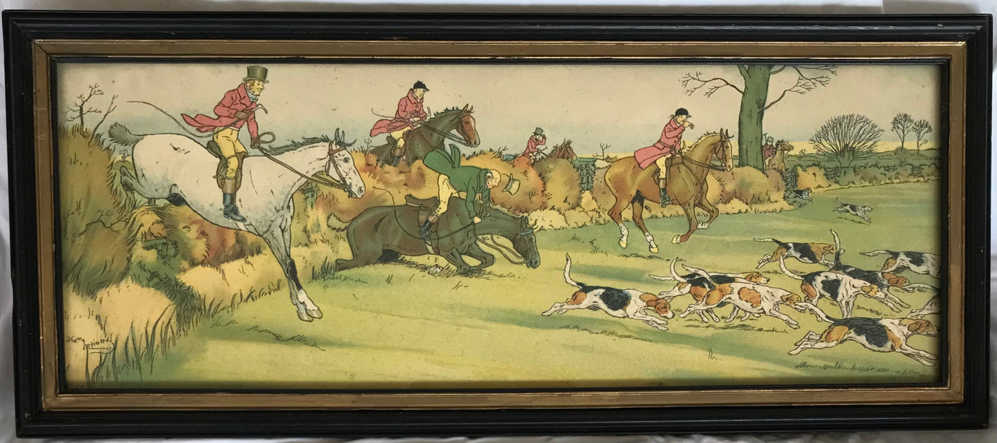 Harry Eliott, Two Fox Hunting Scenes, Stencil/Silkscreen on paper, Signed in the Print