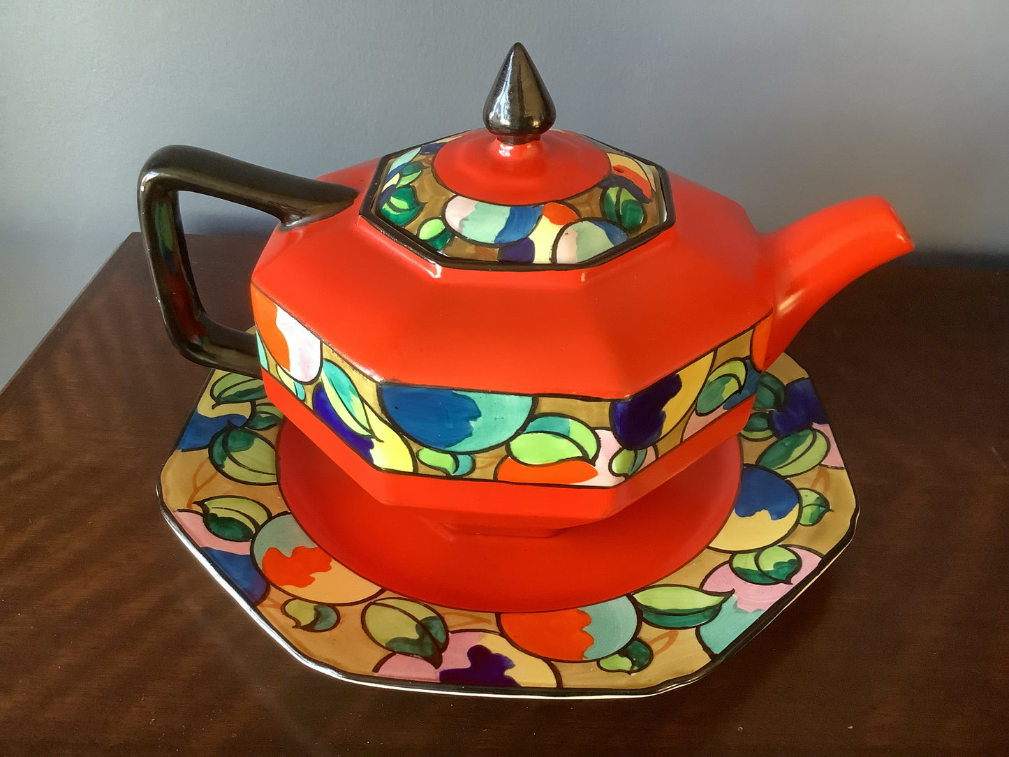 Bursley Ware Teapot and Under Plate