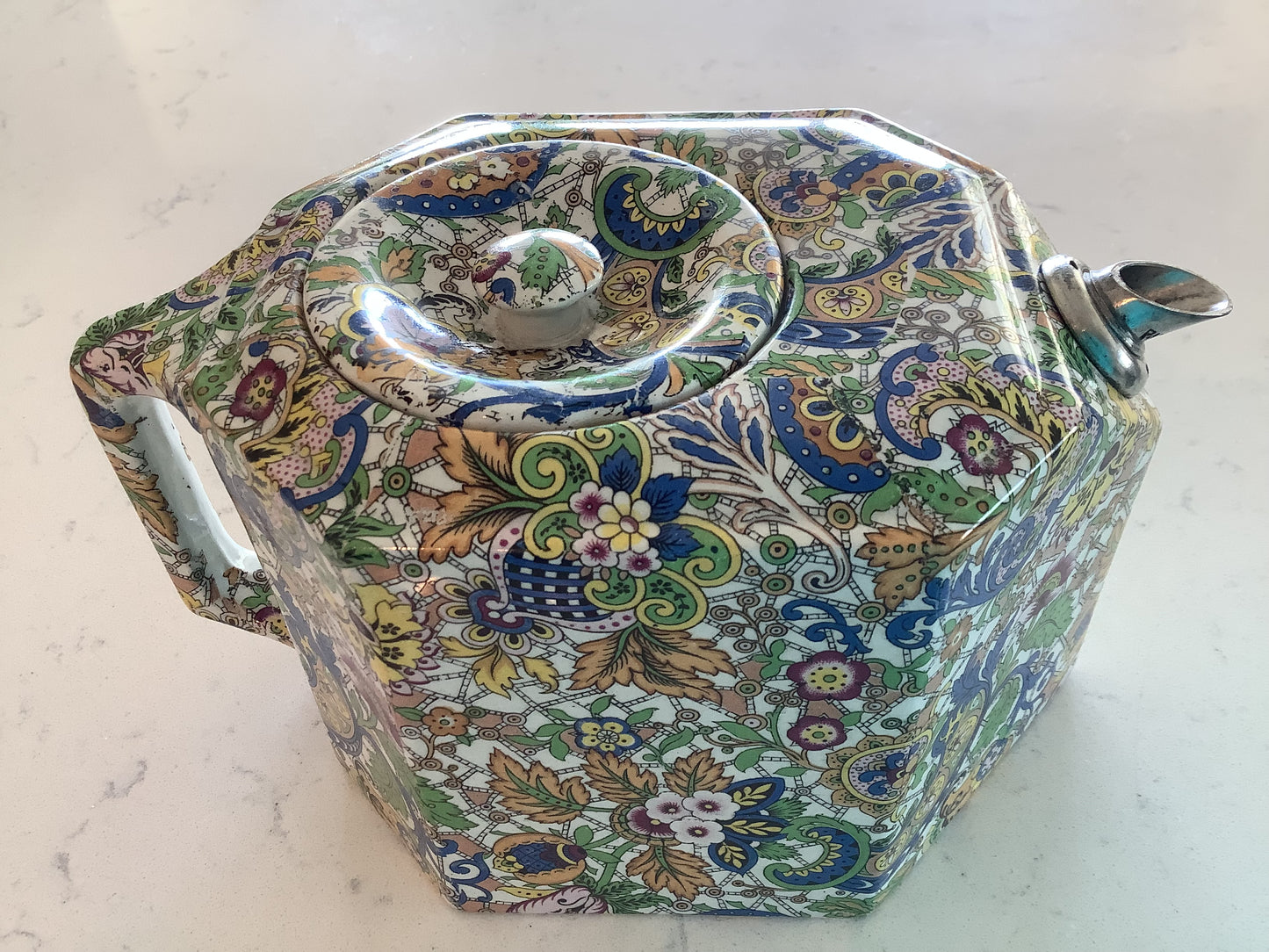 Royal Winton Grimwades Blue Paisley Ivory Pattern Tea Set