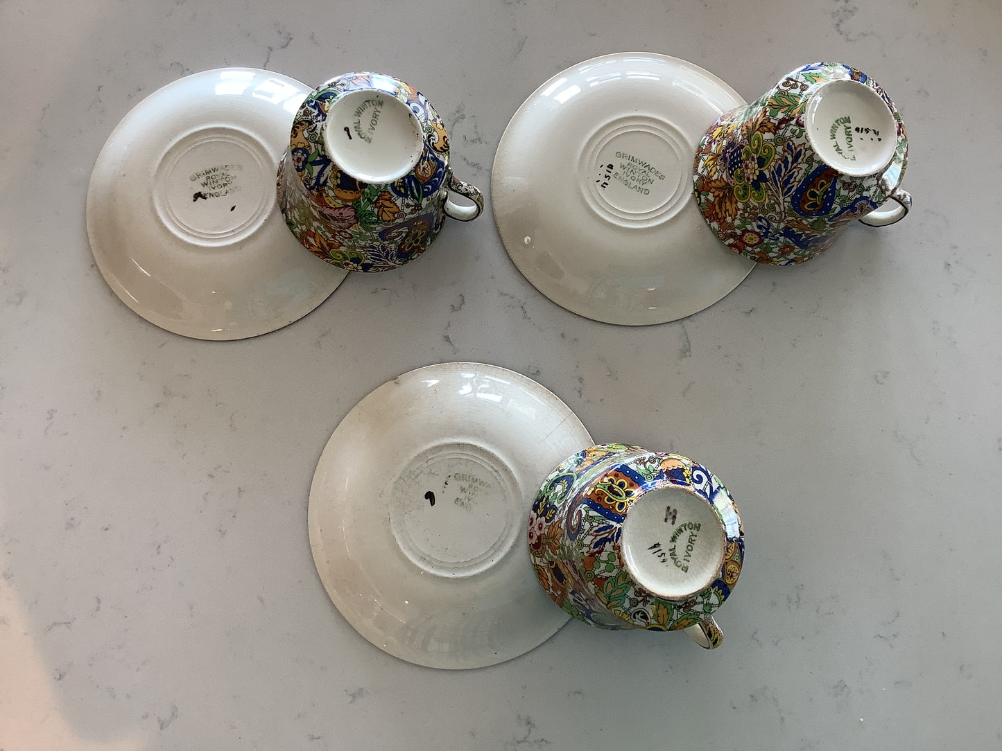 Royal Winton Grimwades Blue Paisley Ivory Pattern Tea Set