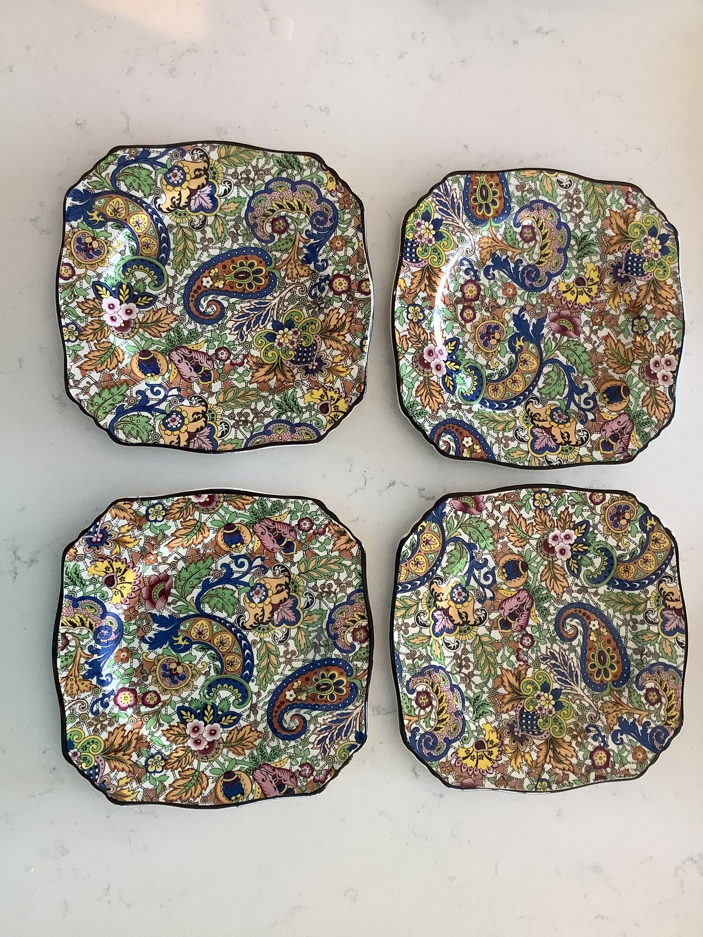 Royal Winton Grimwades Blue Paisley Ivory Pattern Tea Set