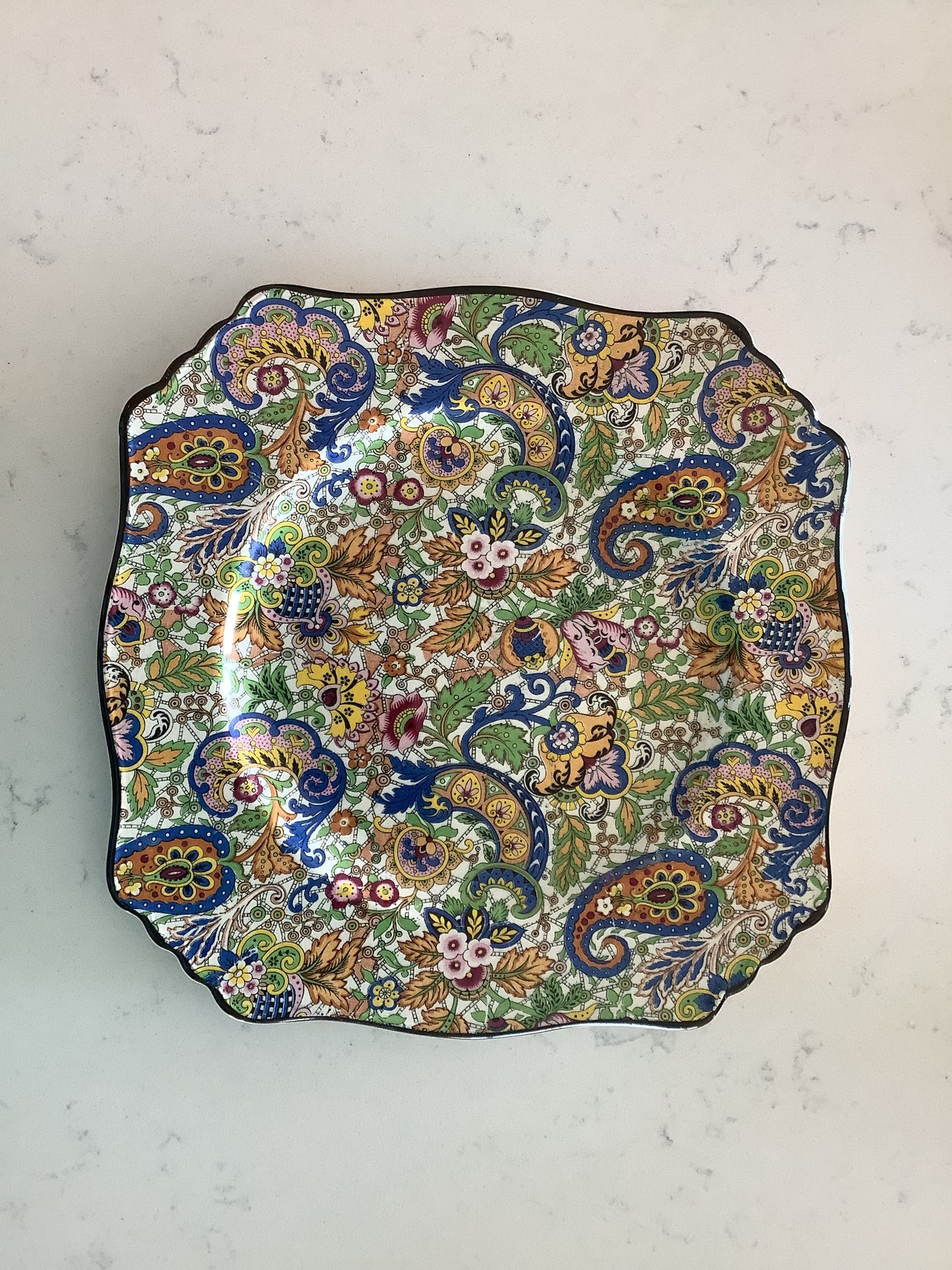 Royal Winton Grimwades Blue Paisley Ivory Pattern Tea Set