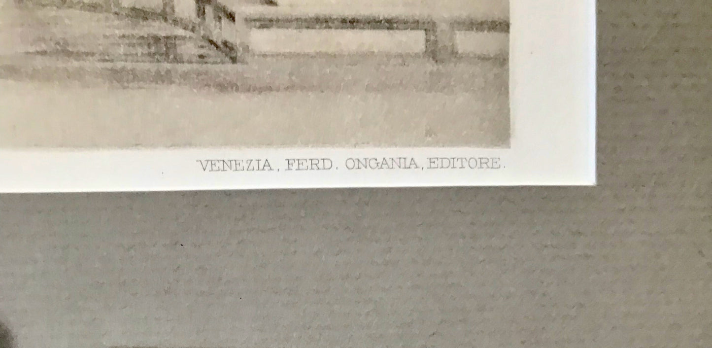 Ferdinando Ongania, Calli e Canali, Venezia, Plate 22, scene of an arched entrance to a building Photogravure