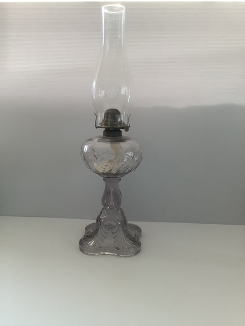 Canadian Bullseye Clear Glass Oil Lamp