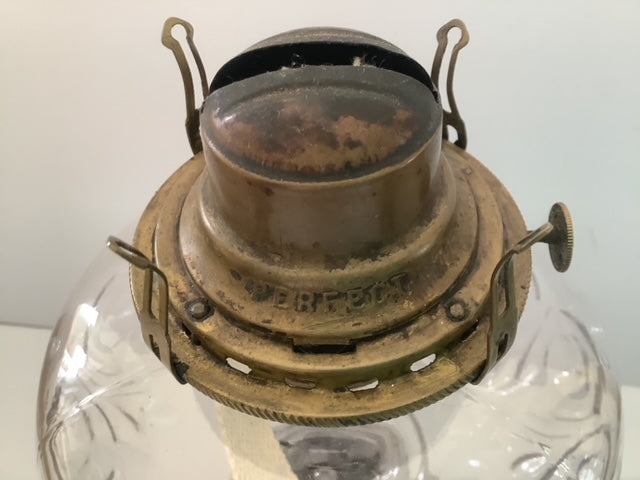 Canadian Bullseye Clear Glass Oil Lamp