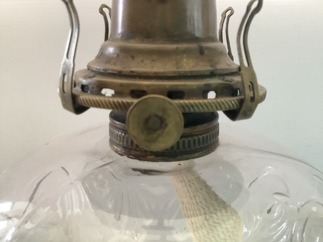 Canadian Bullseye Clear Glass Oil Lamp