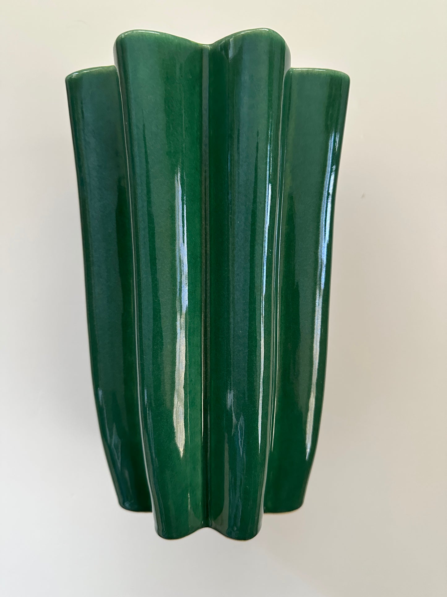 Large Beauceware Canada No. 258 Green and Yellow Starburst Vase