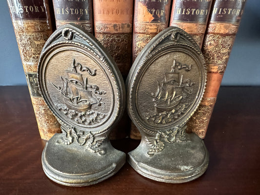 Bradley & Hubbard Bookends with a Nautical Motif