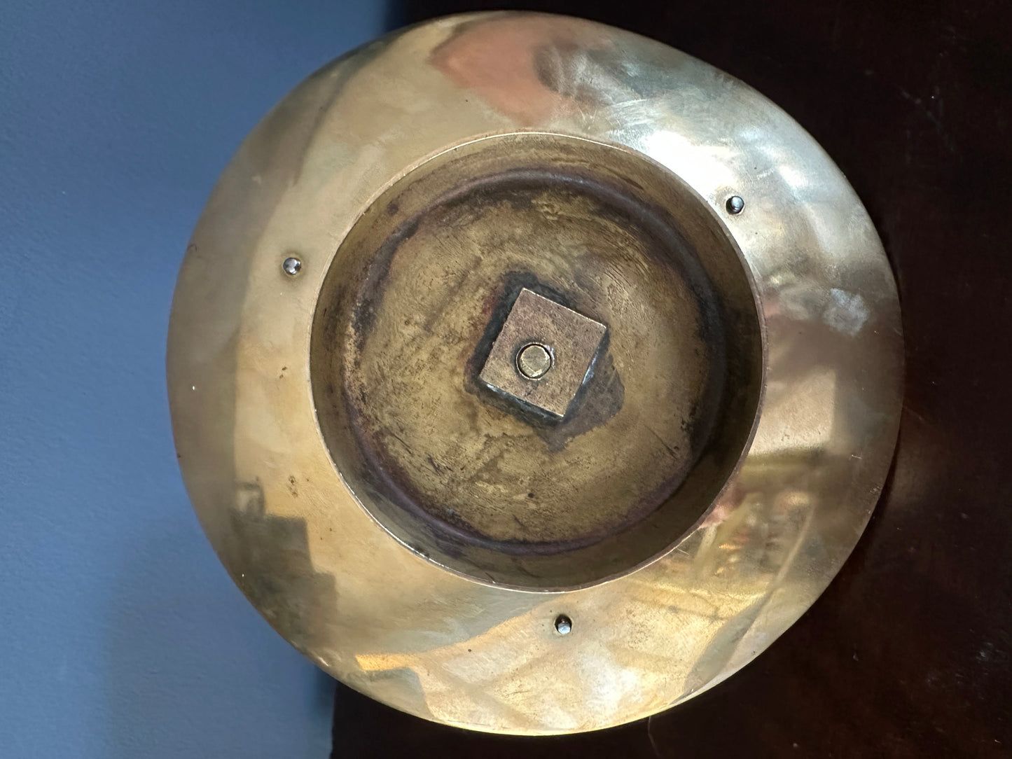 Brass & Agate Spherical Desk Inkwell