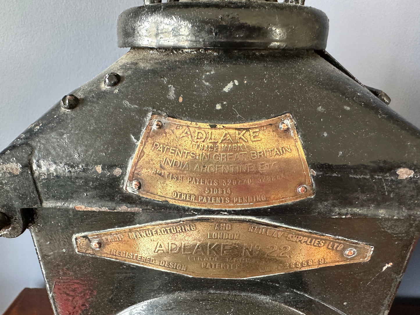 British LMS Railway Adlake No. 22 Signal Lamp