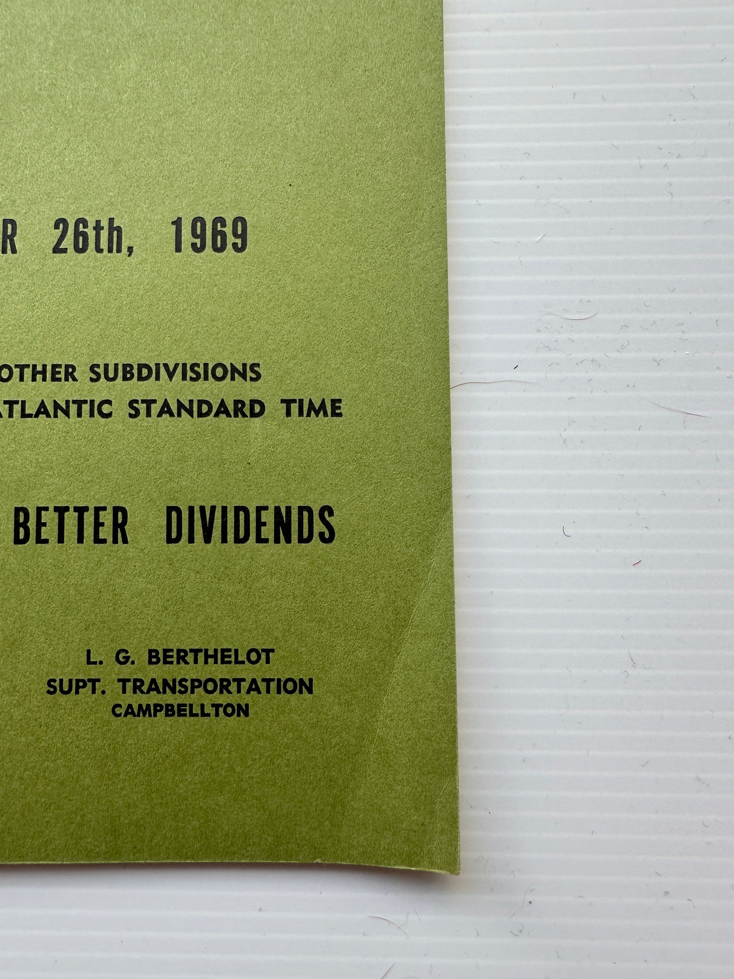 Canadian National Railways (CNR) Employees' Operating Timetable - Atlantic Region - Chaleur Area - Oct 1969, #18