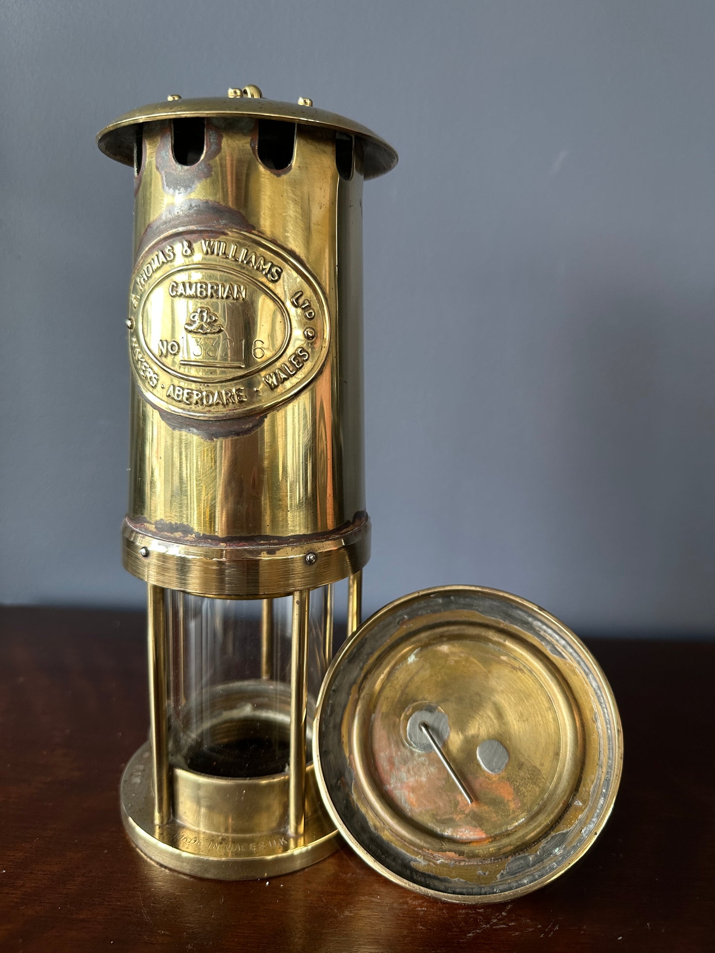 E. Thomas & Williams Brass Miners Lamp
