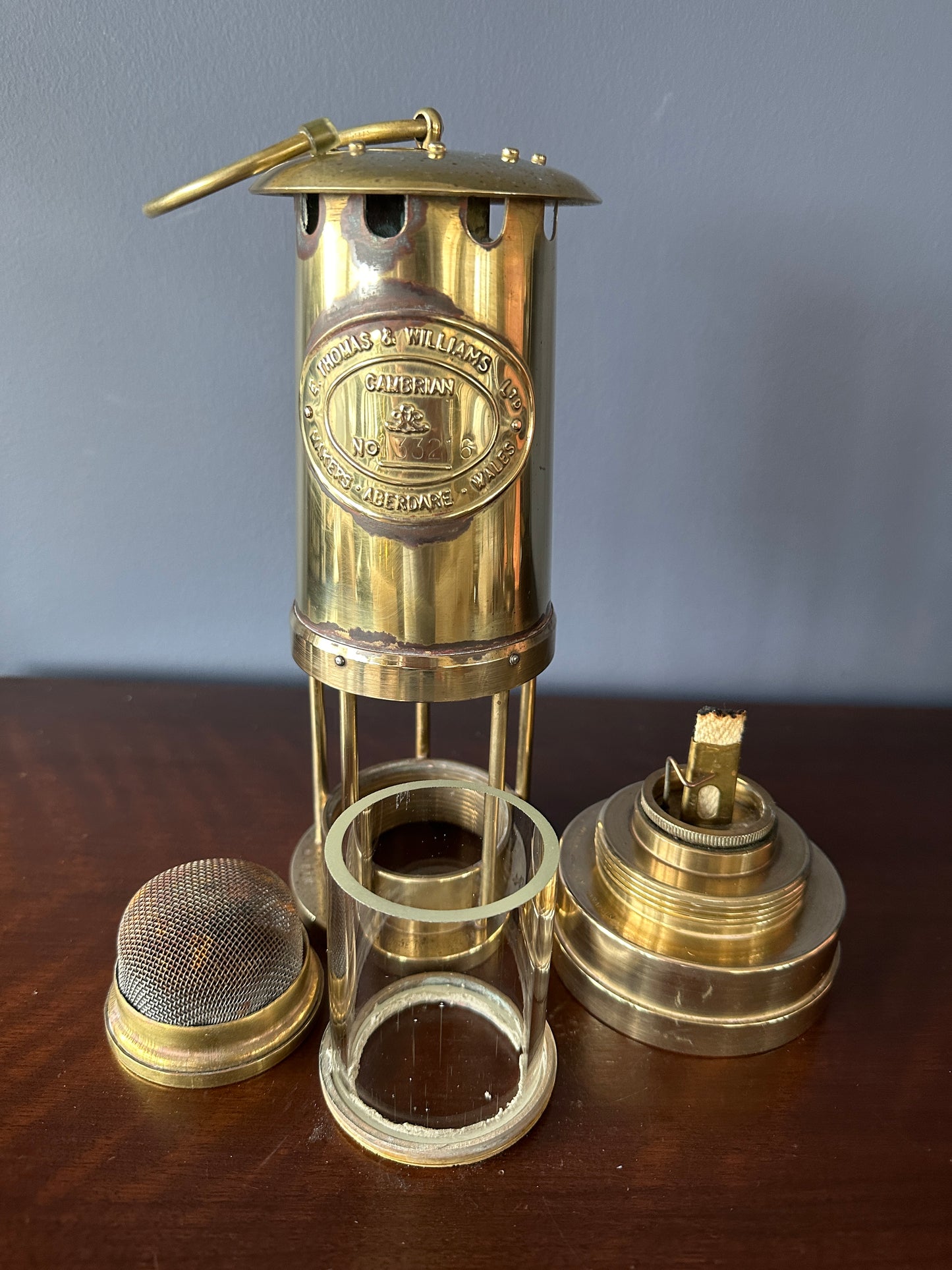 E. Thomas & Williams Brass Miners Lamp