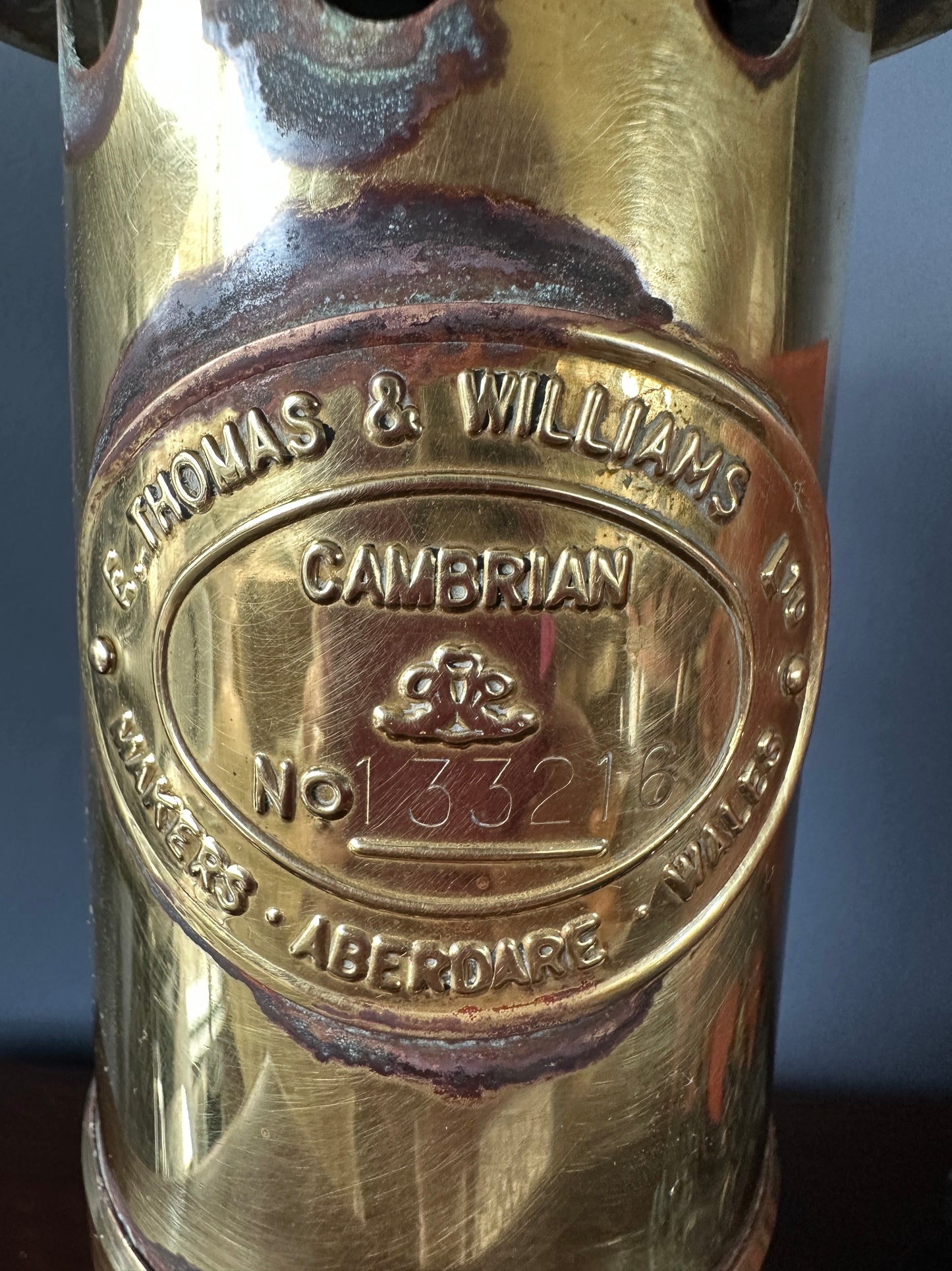 E. Thomas & Williams Brass Miners Lamp