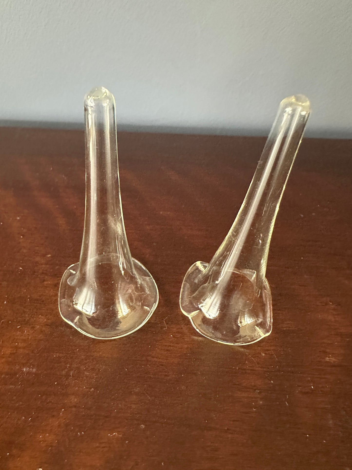 Hand Blown Clear Glass Epergne Trumpets / Vases